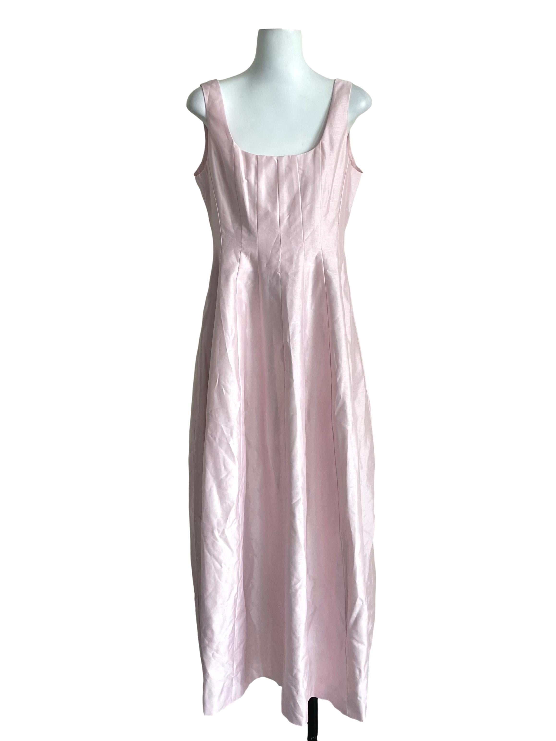 Baby Pink Panelled Maxi Dress
