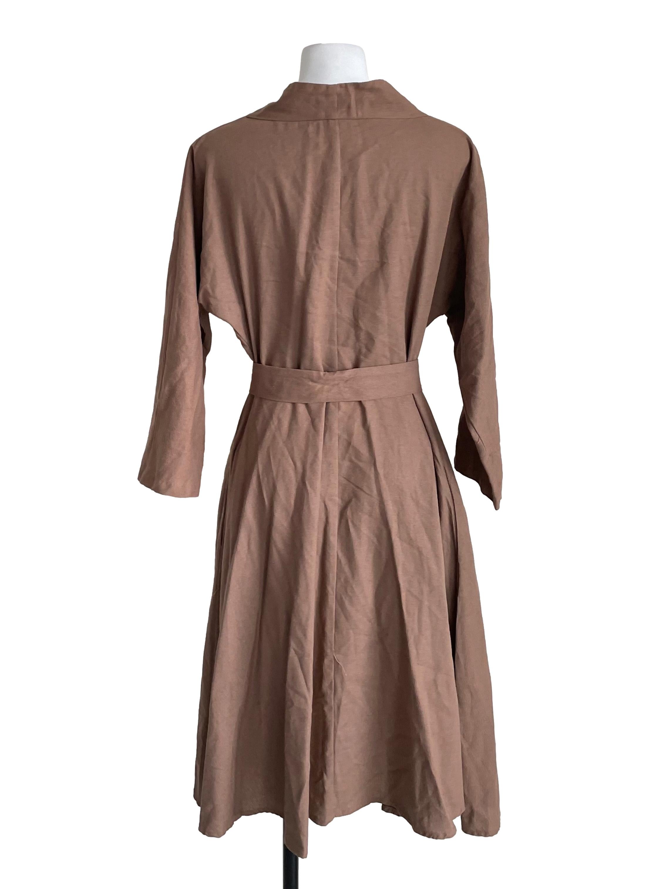 Milky Coffee V Neck Dress