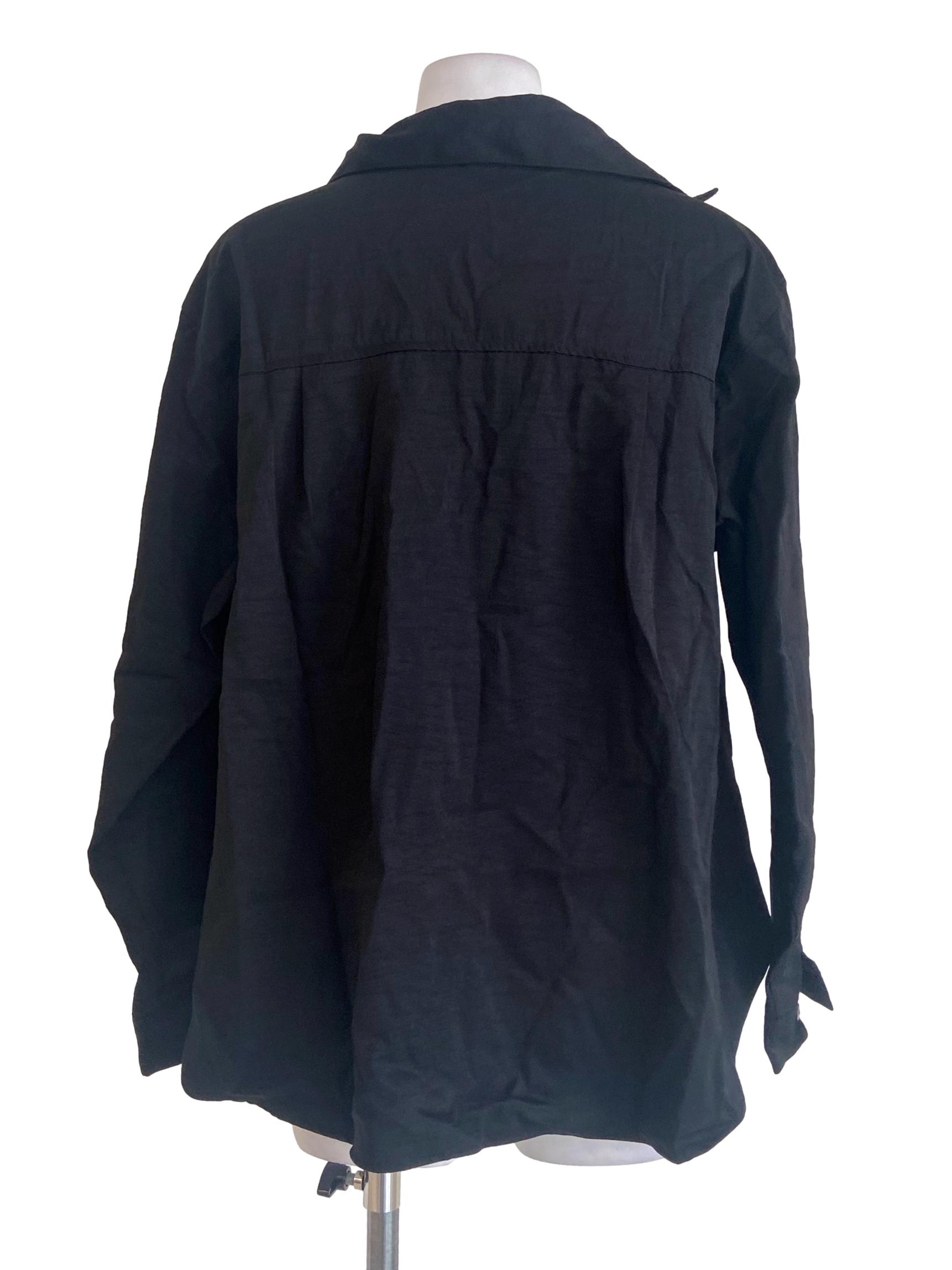 Black Tunic V Neck Blouse