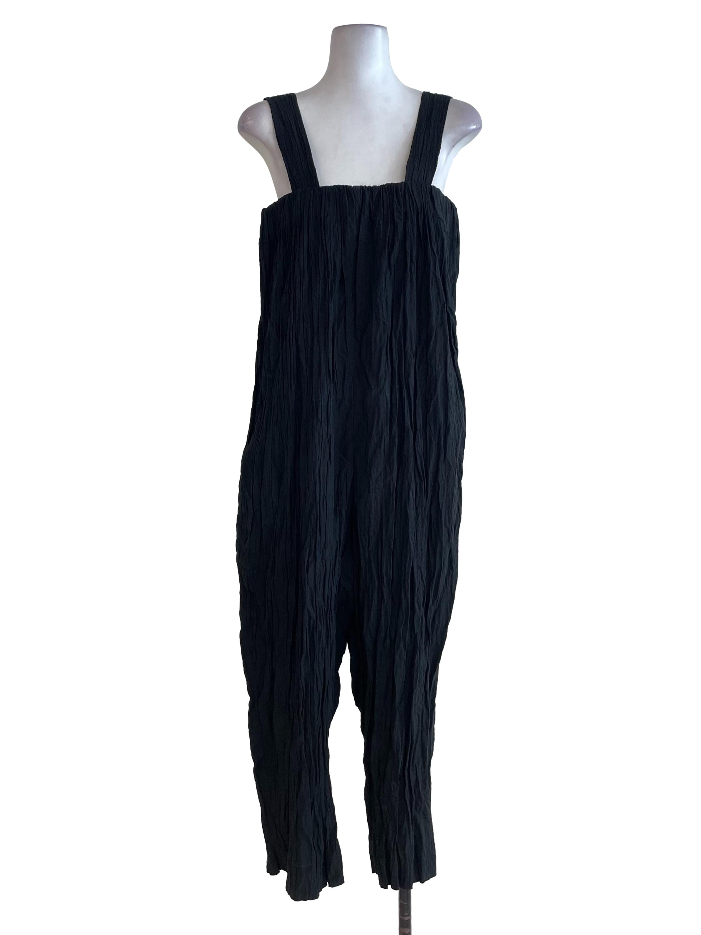 Black Textured Jumpsuit