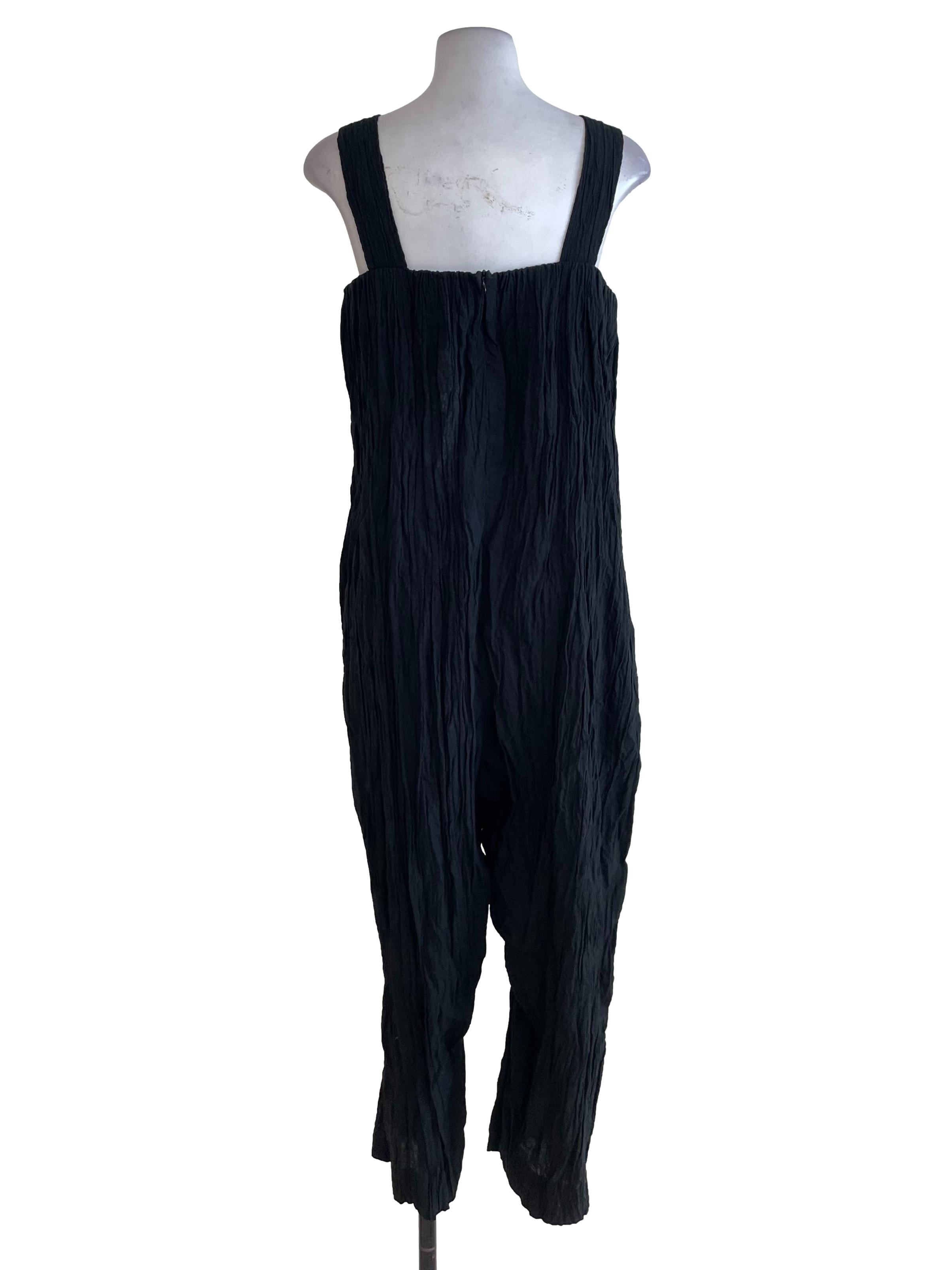 Black Textured Jumpsuit
