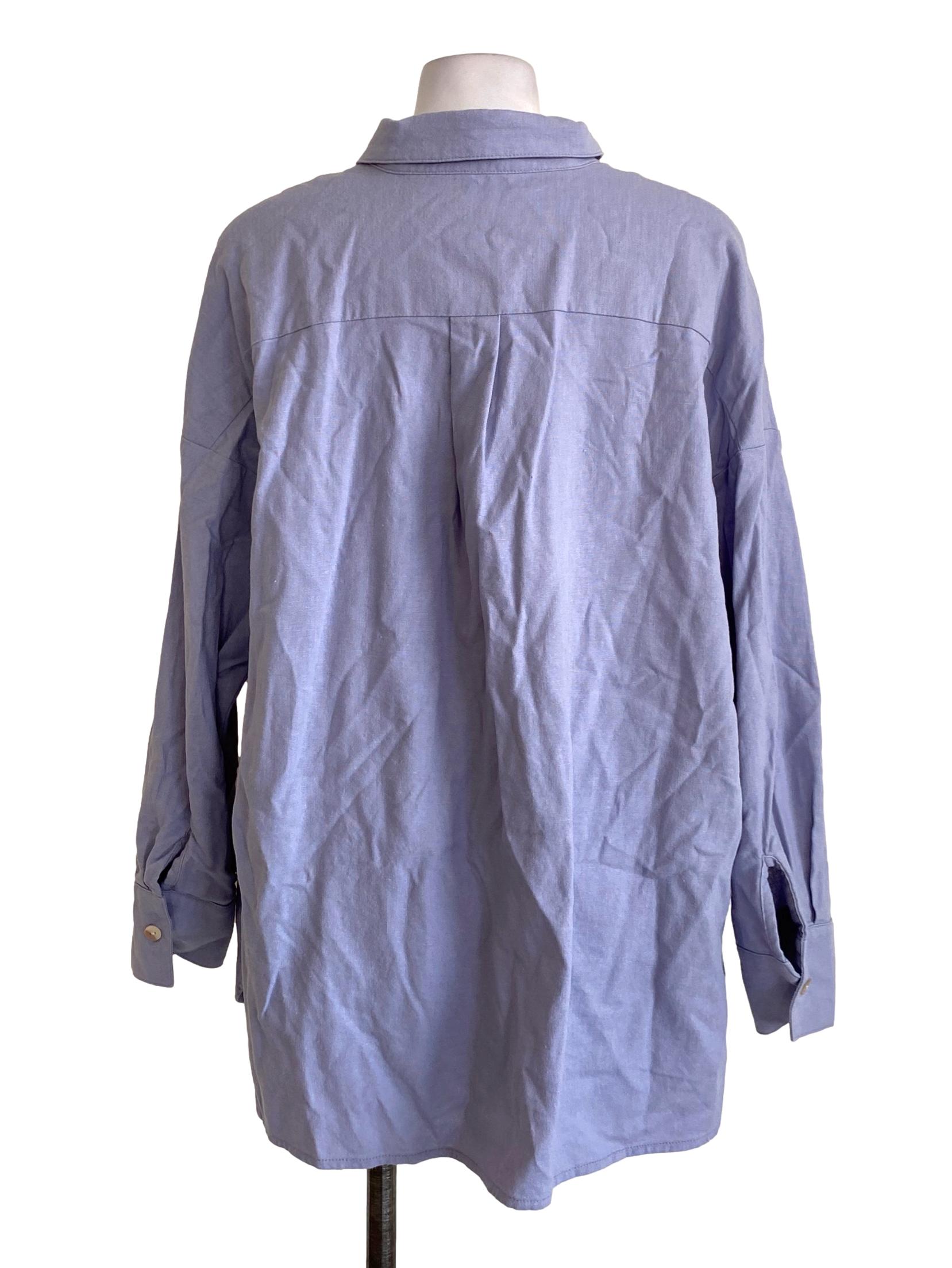 Light Teal Blue Buttoned Down Shirt Blouse TCL