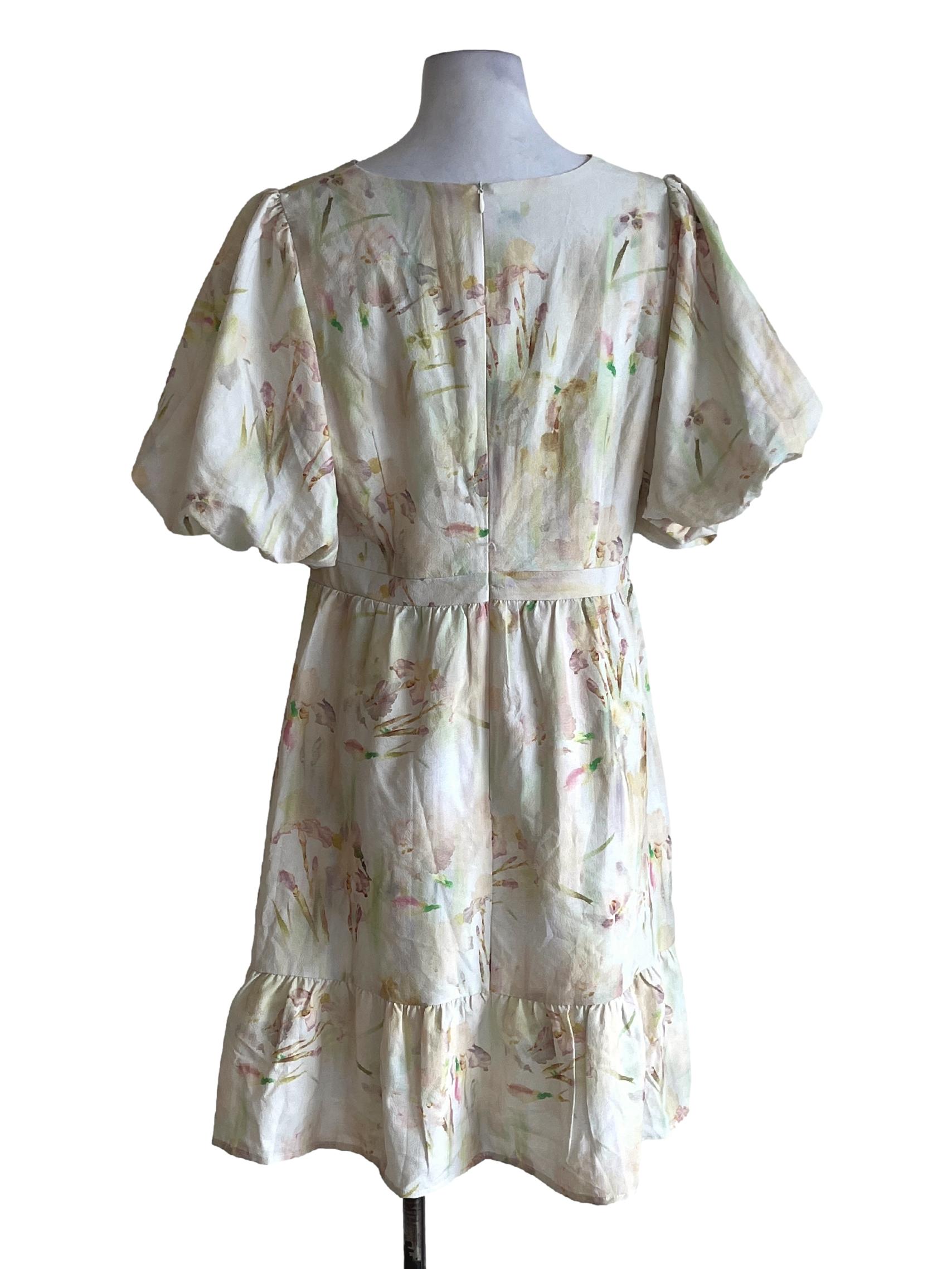 Lemon Yellow Green Floral Pattern Sundress