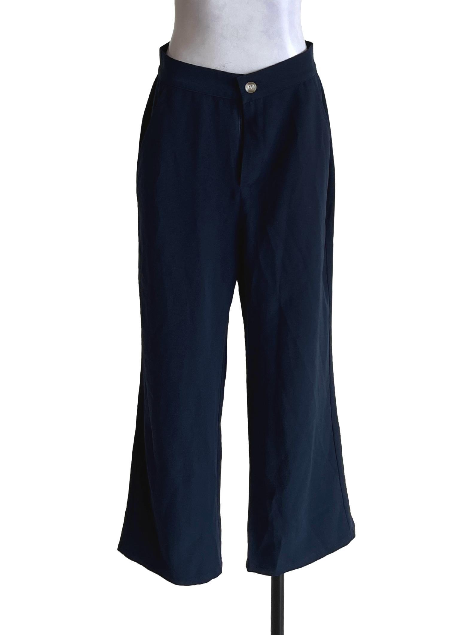 Navy Blue Straight Pants