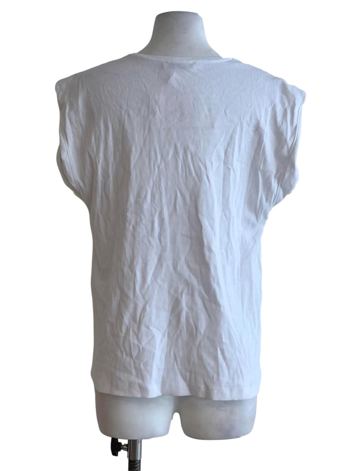White Jewel Neckline Blouse