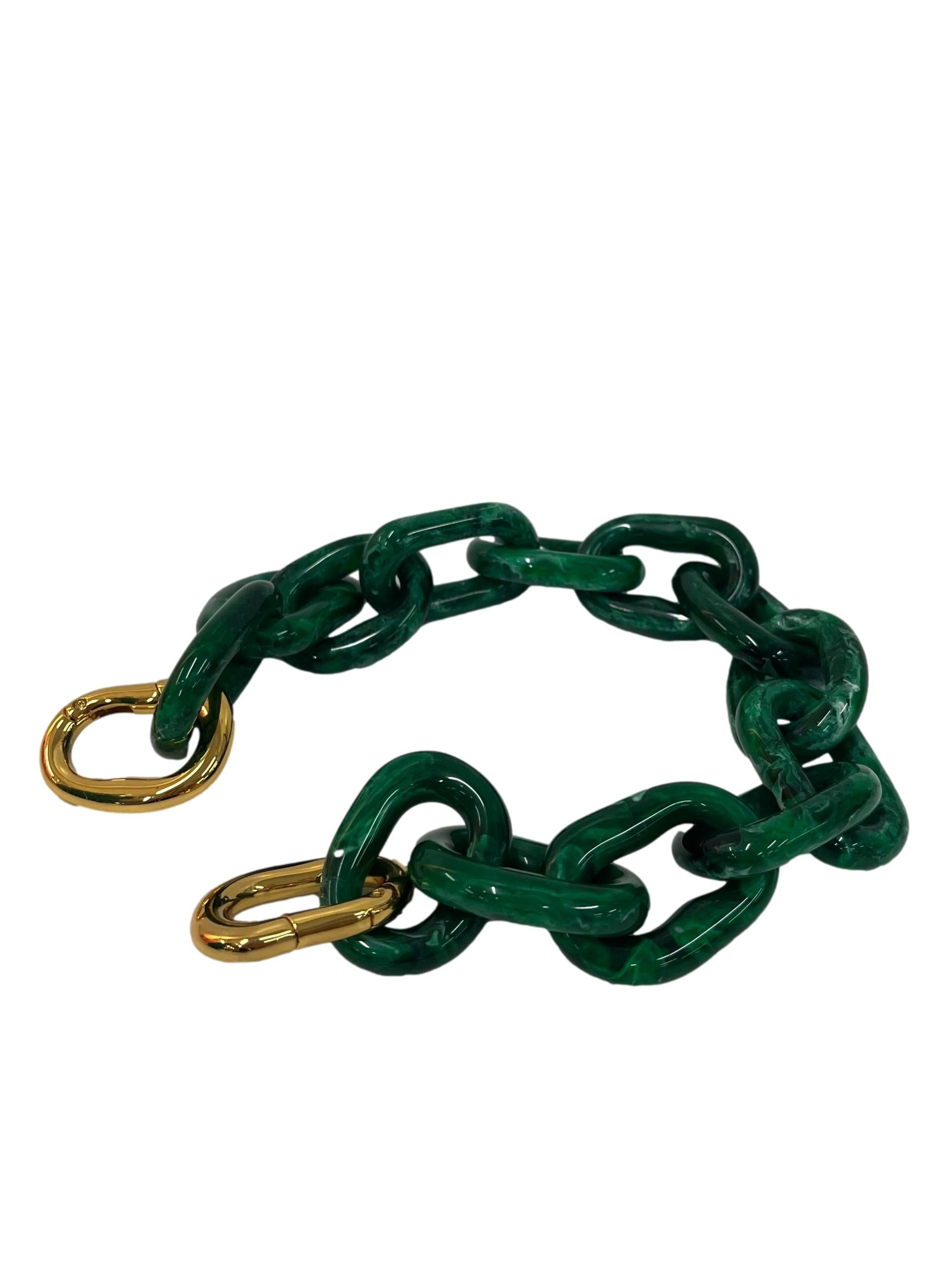 Green Textured Handbag With Changeable Straps