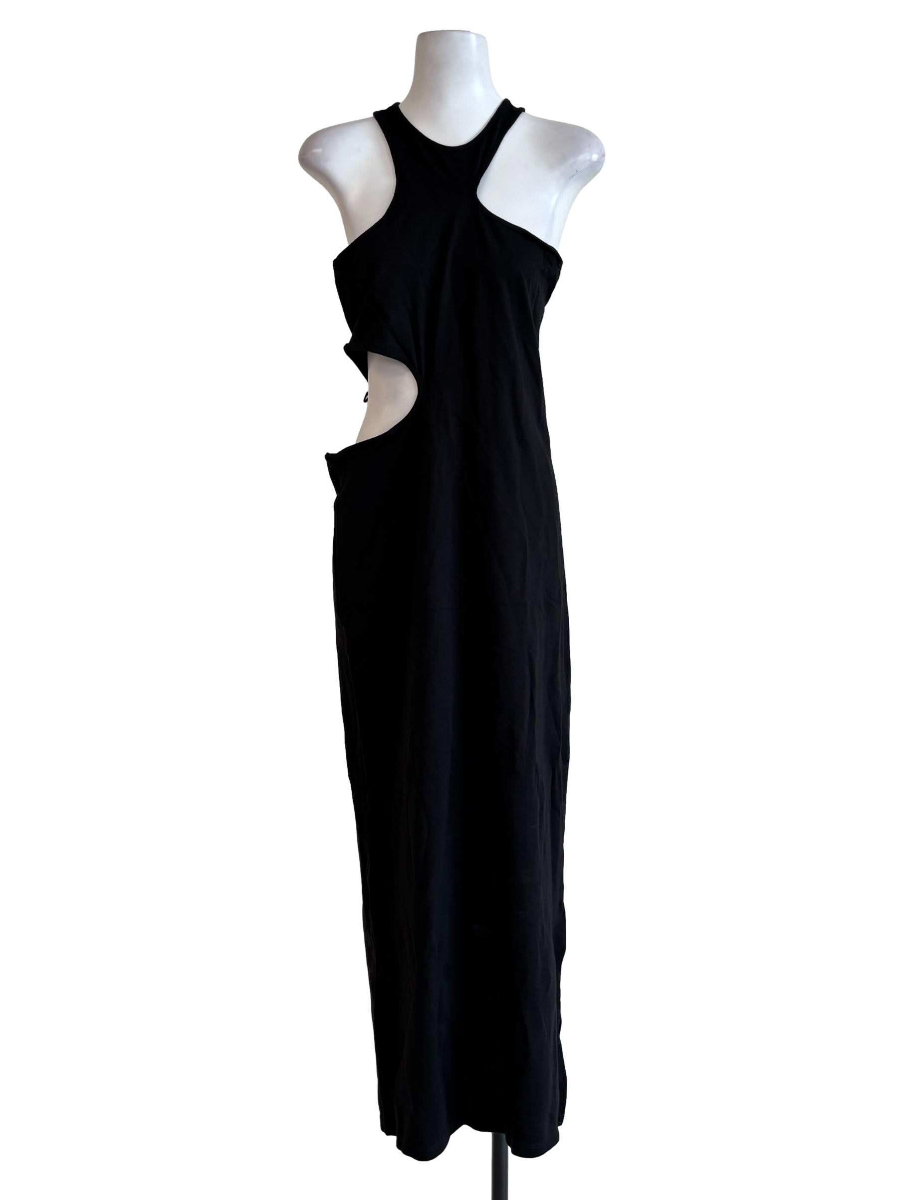 Night Black Side Cutout Dress