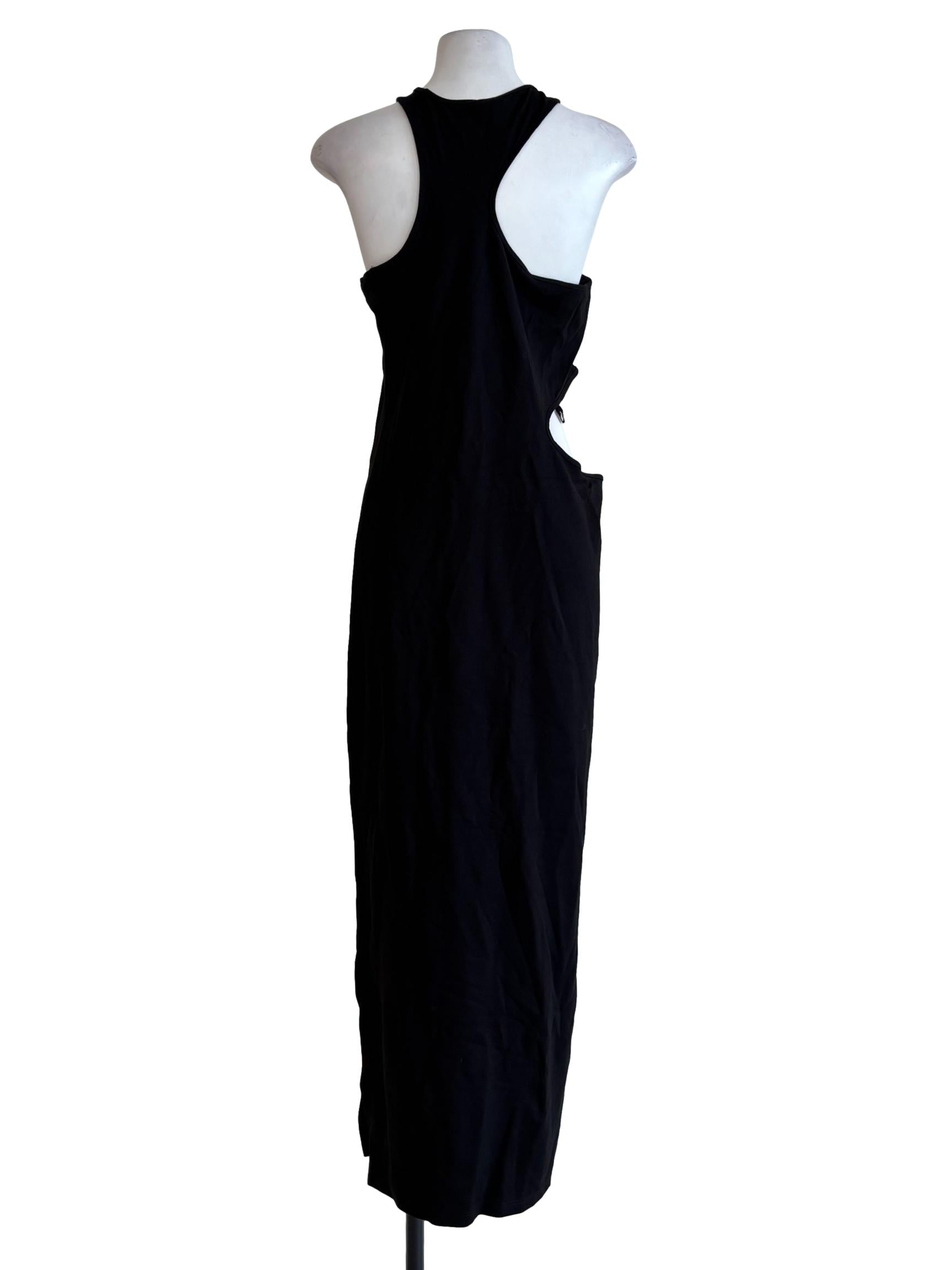 Night Black Side Cutout Dress