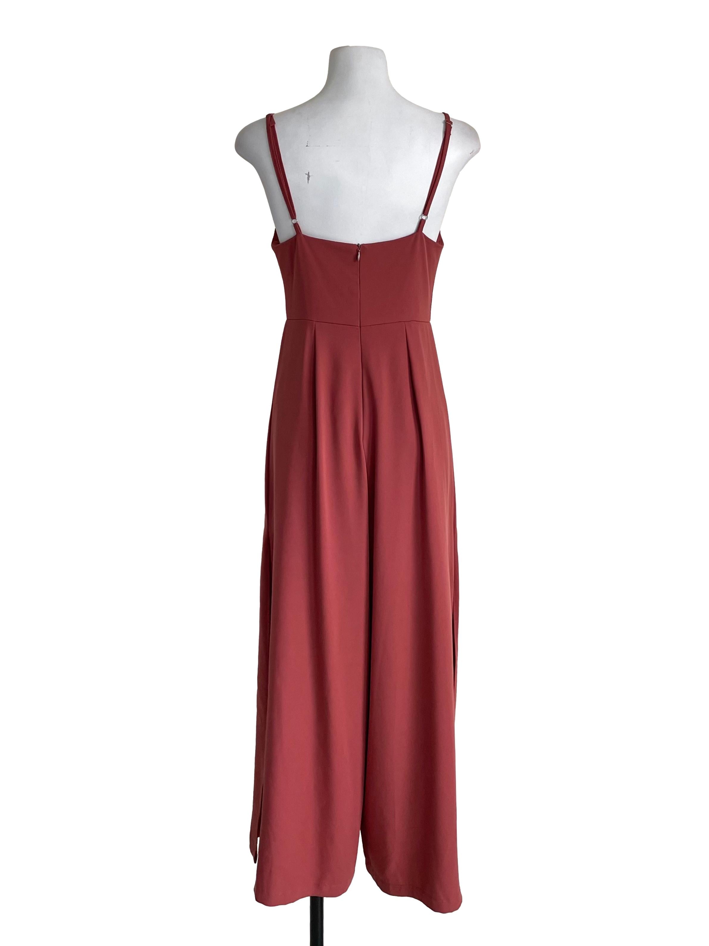 Blush Red V Neck Cami Jumpsuit