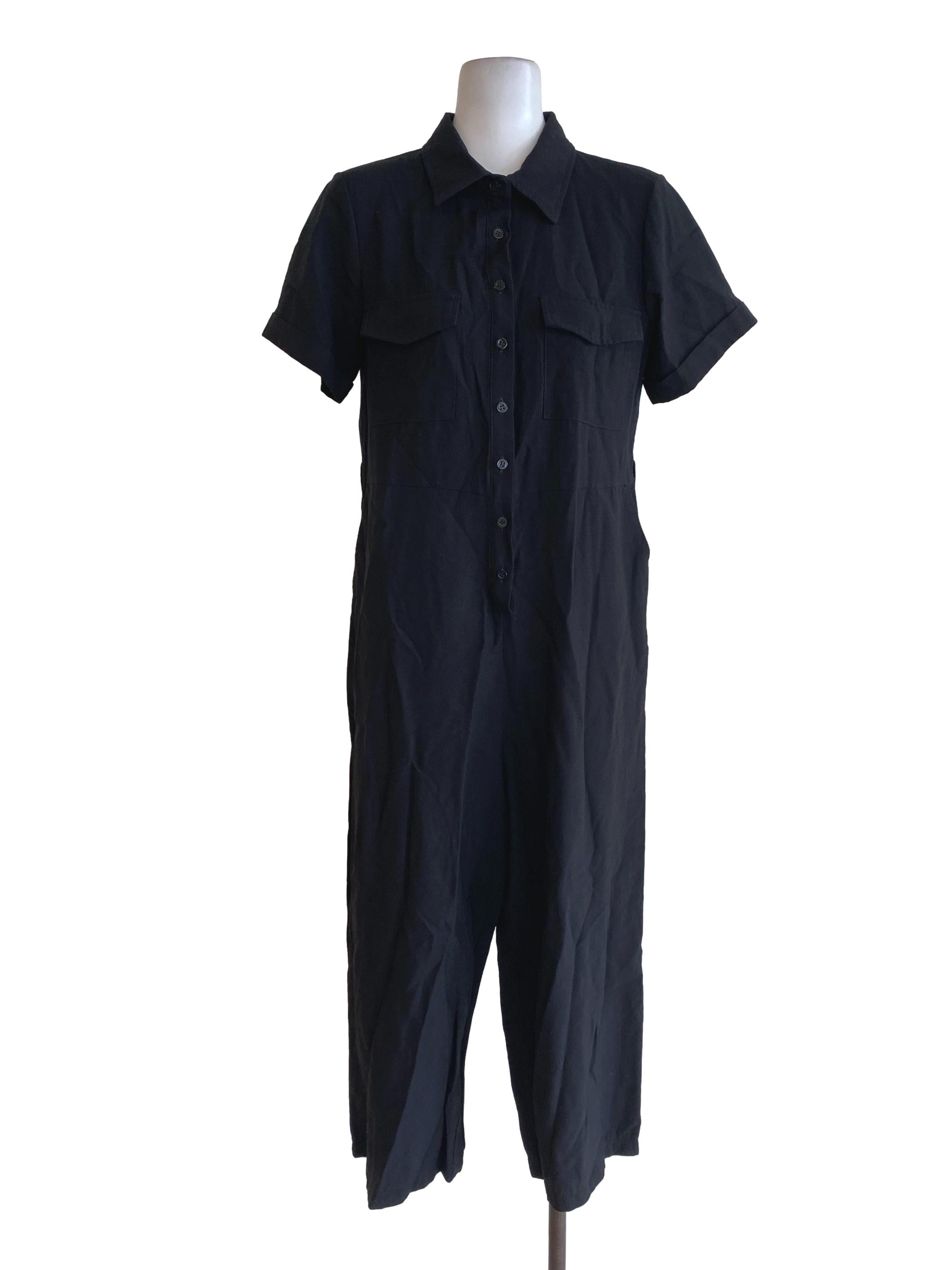 Black Button Down Jumpsuits