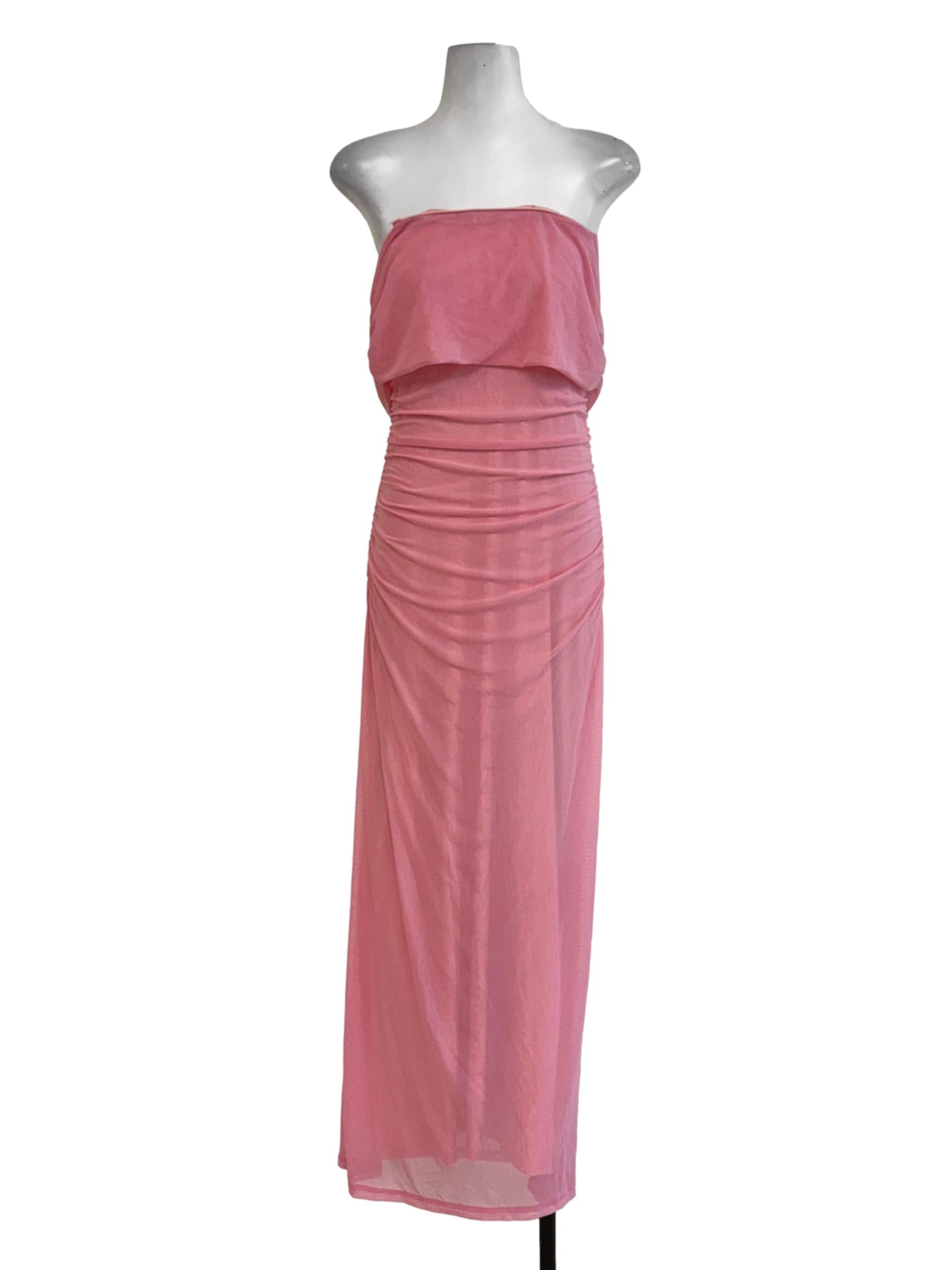 Bubblegum Pink Layered Strapless Dress