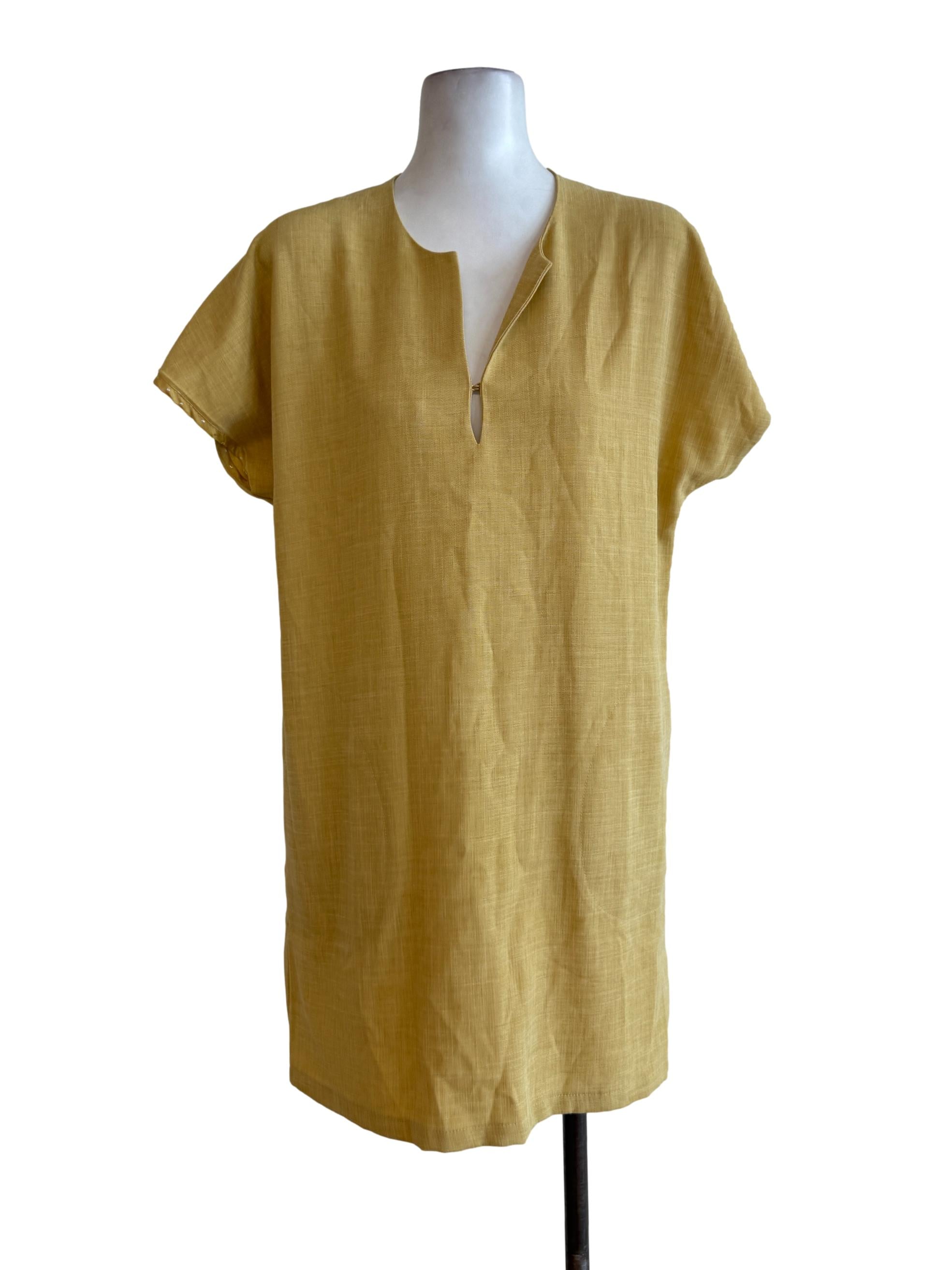 Yellow Textured Dress
