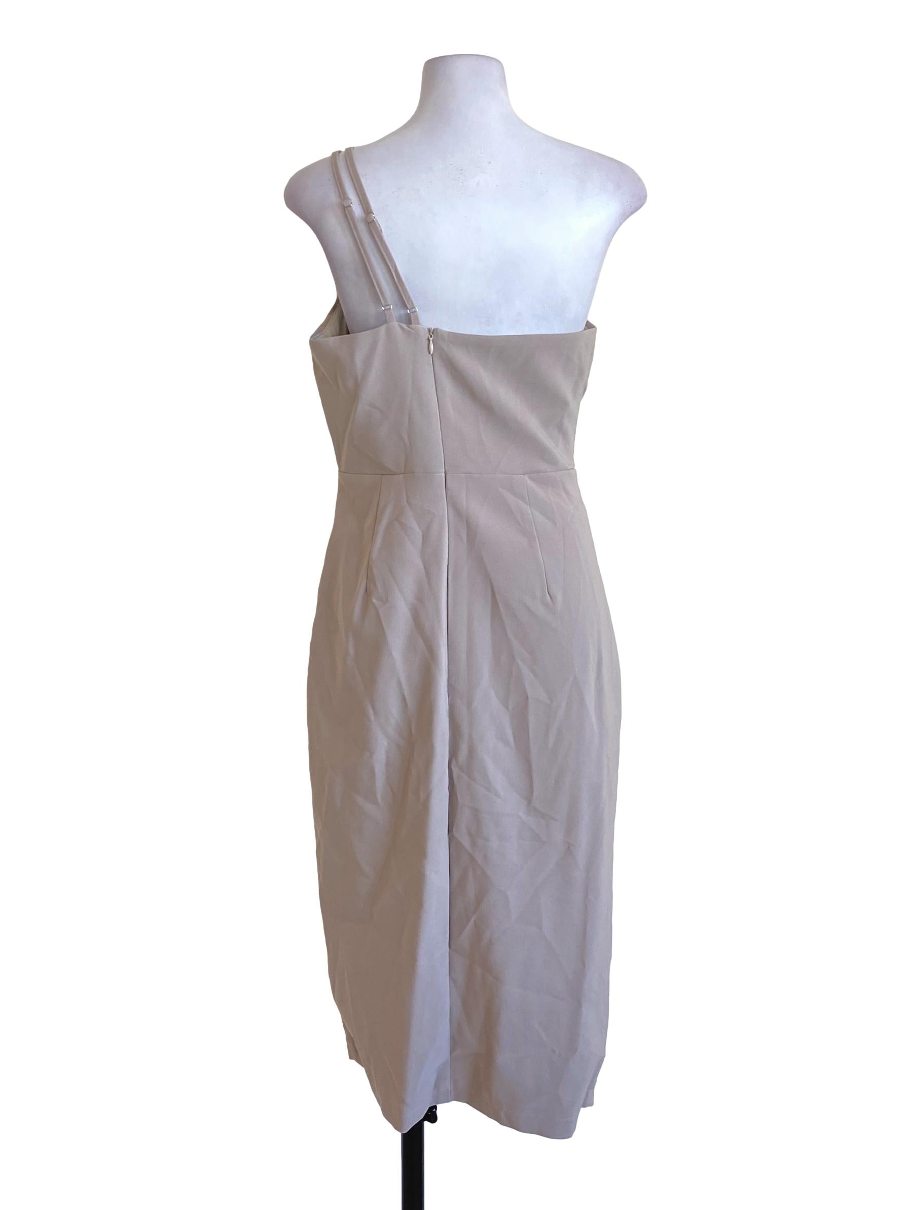 Hazel Wood Brown One-Shoulder Asymmetrical Dress