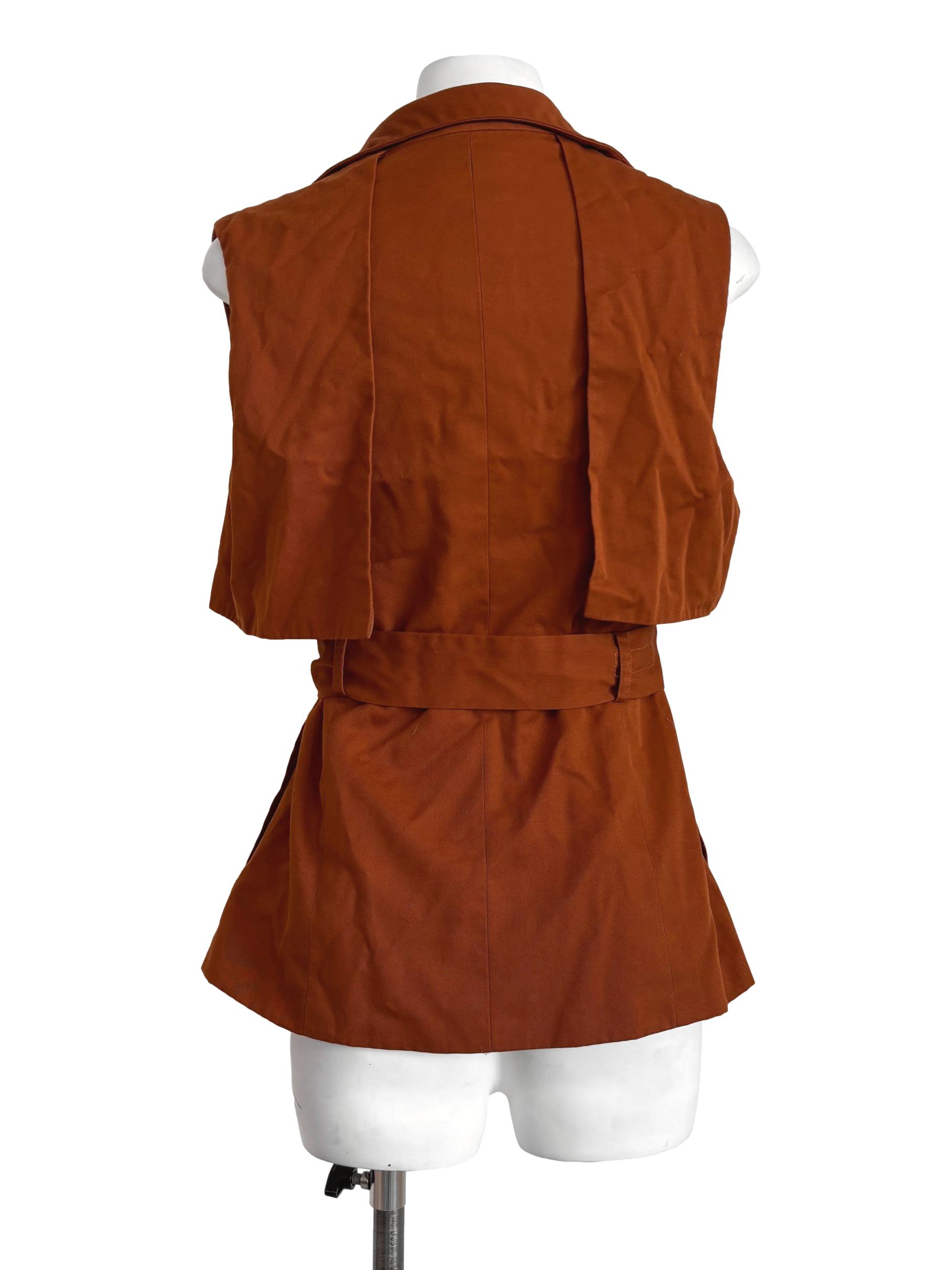 Burnt Orange Buttoned Vest Top