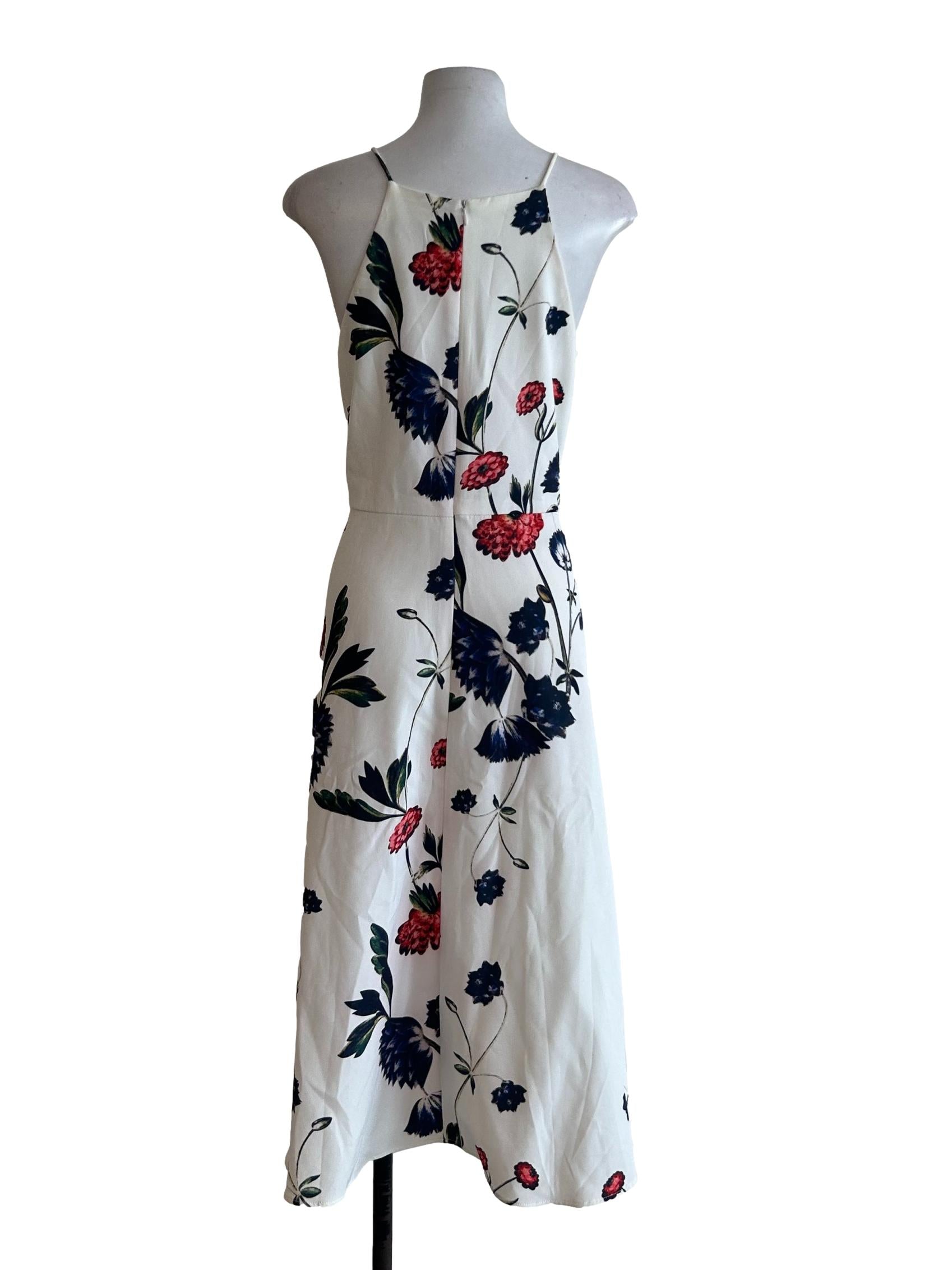 Daisy White Floral Print A-Line Dress