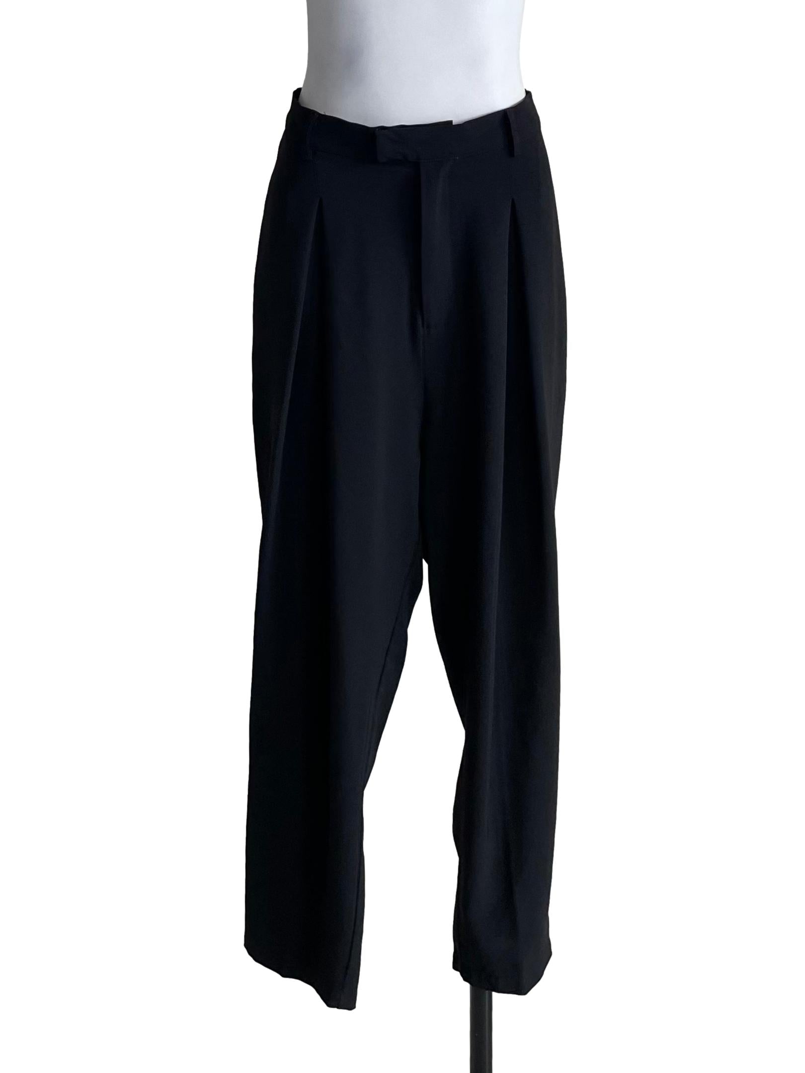 Black Pleated Baggy Pants
