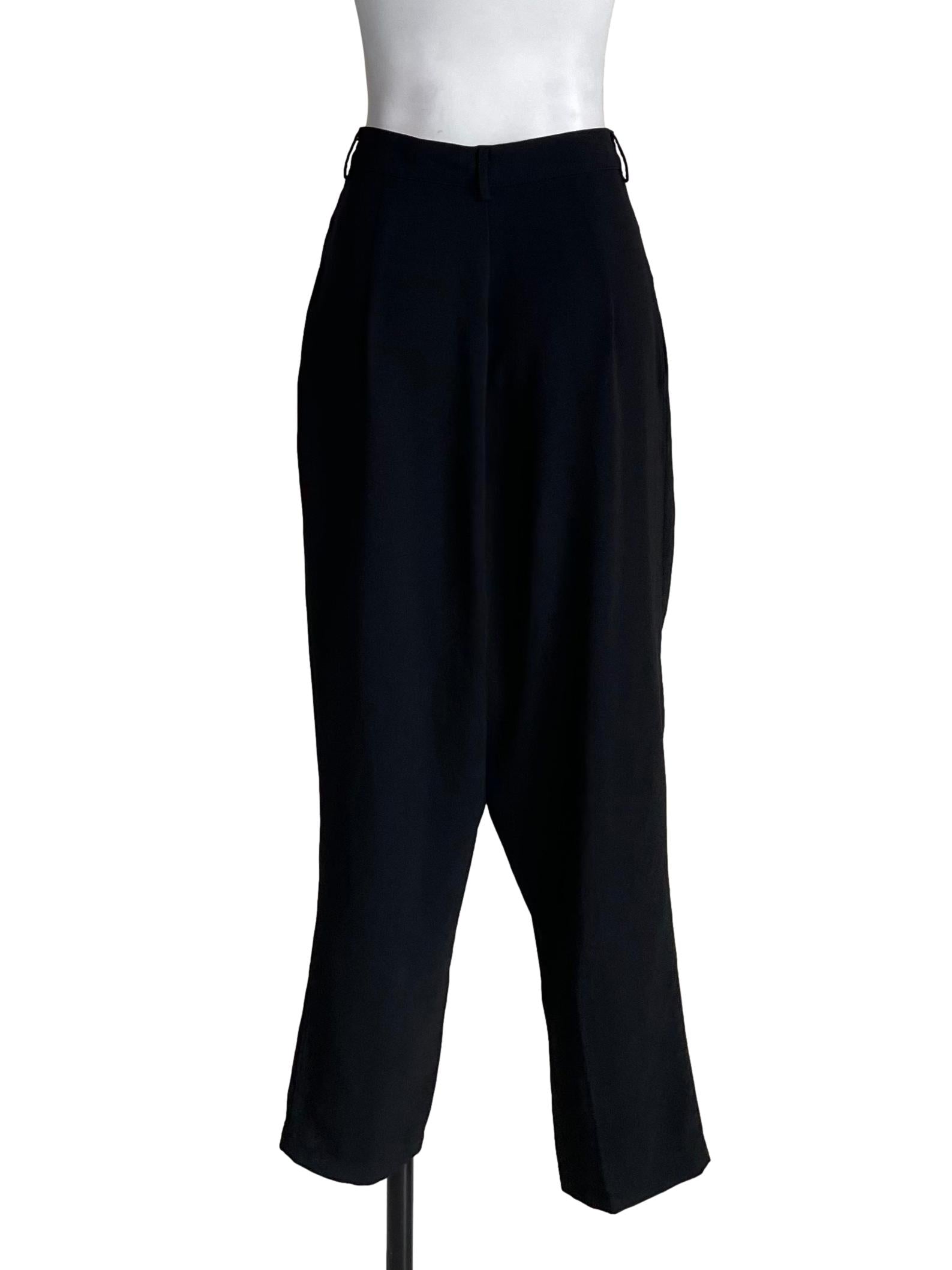 Black Pleated Baggy Pants