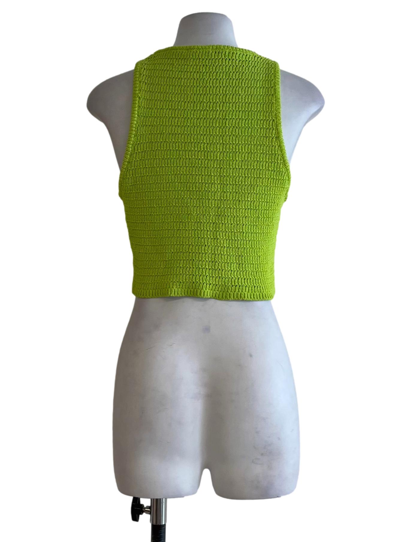 Lime Green Knitted Sleeveless Top