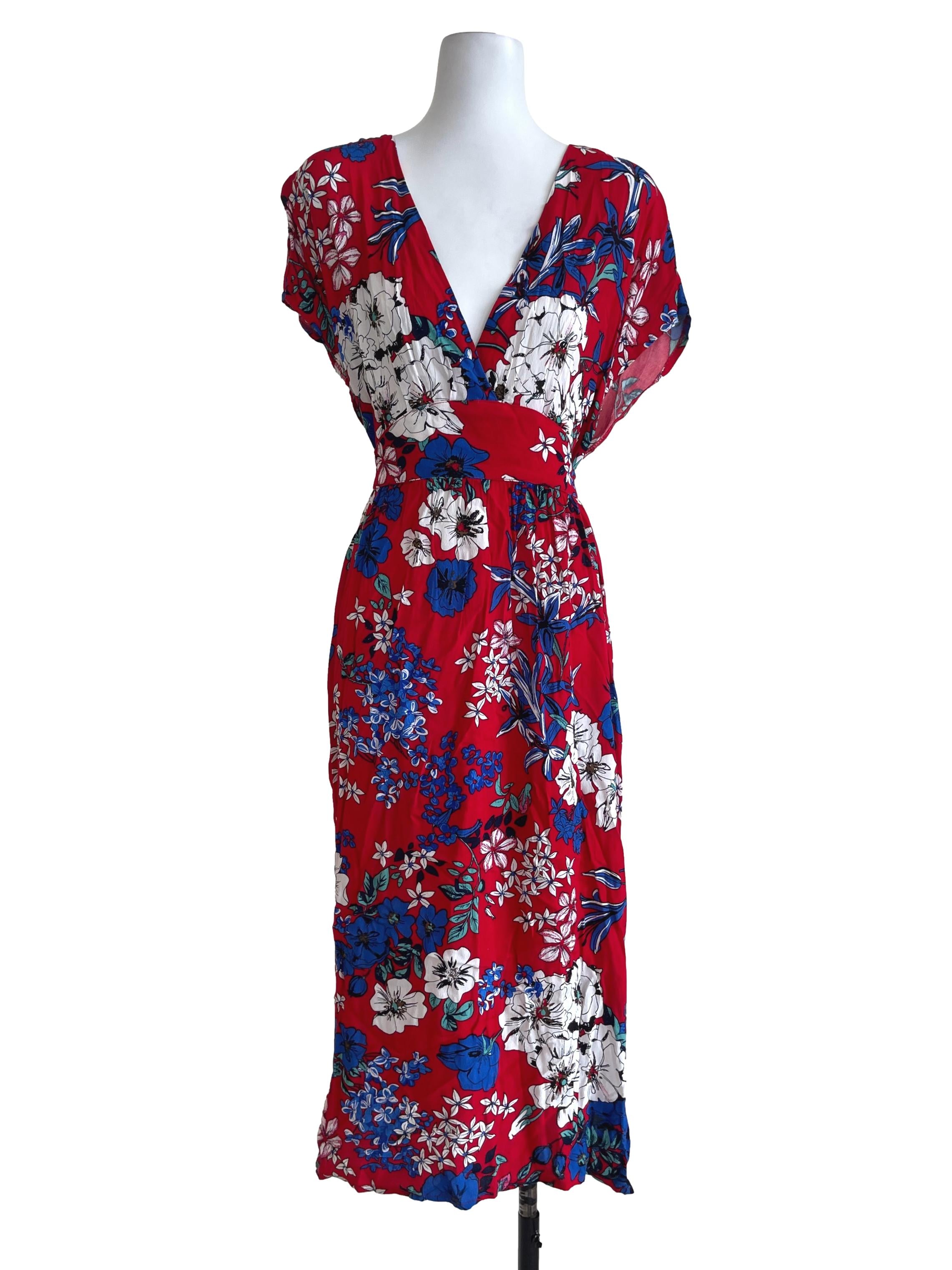 Red Floral Beach Dress