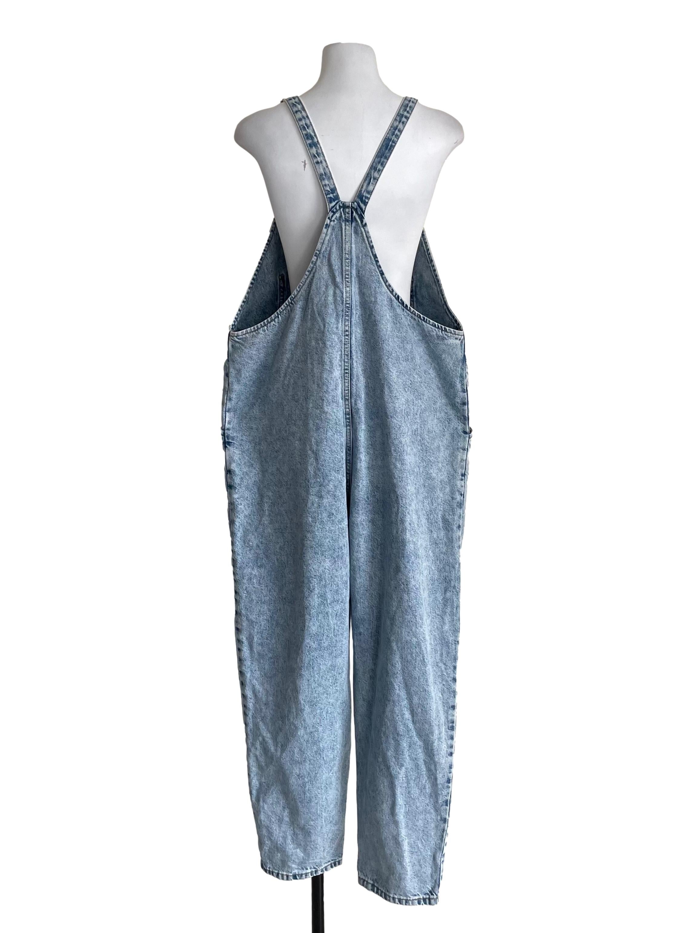 Blue Washed Denim Overalls
