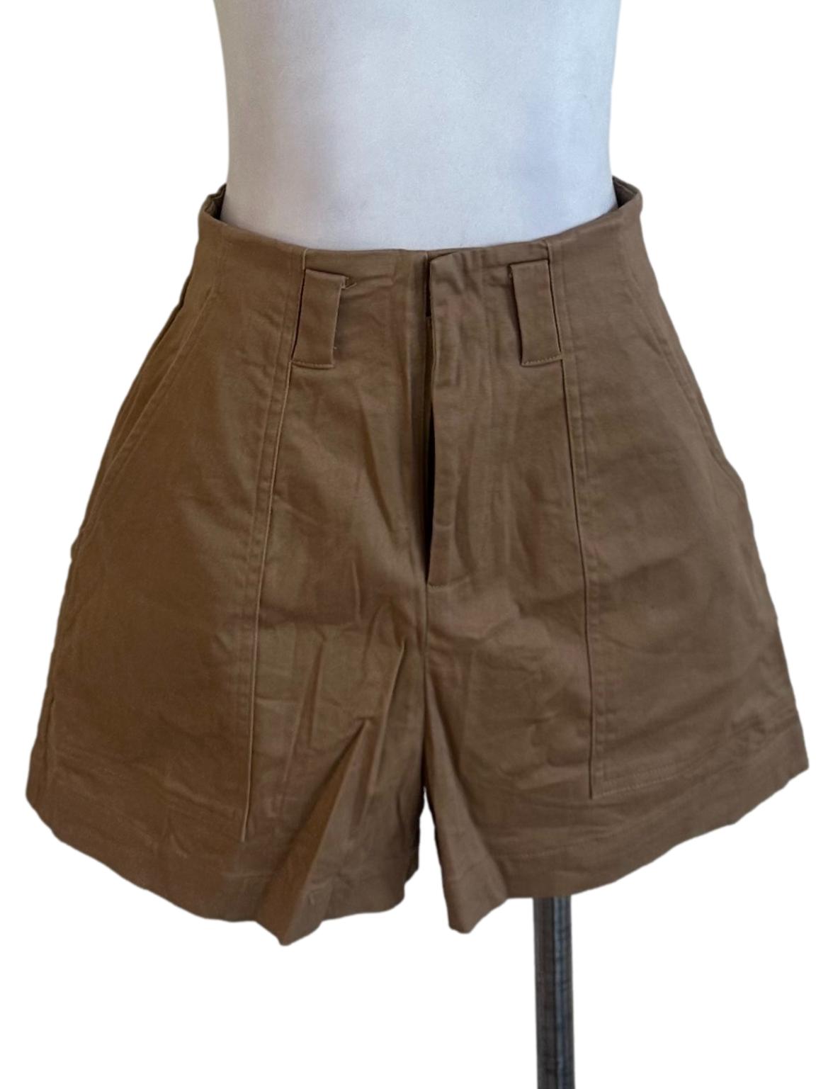 Latte Brown Zipped Shorts