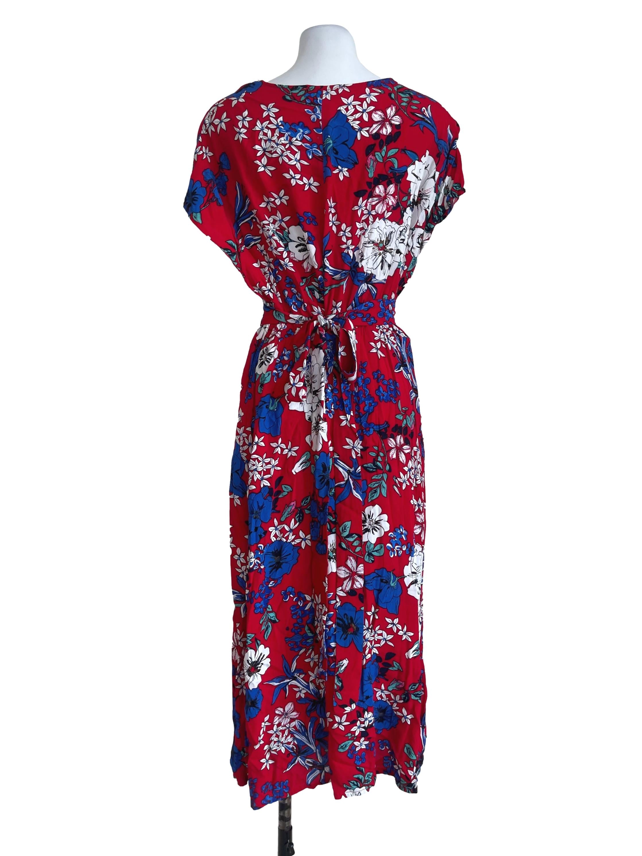 Red Floral Beach Dress