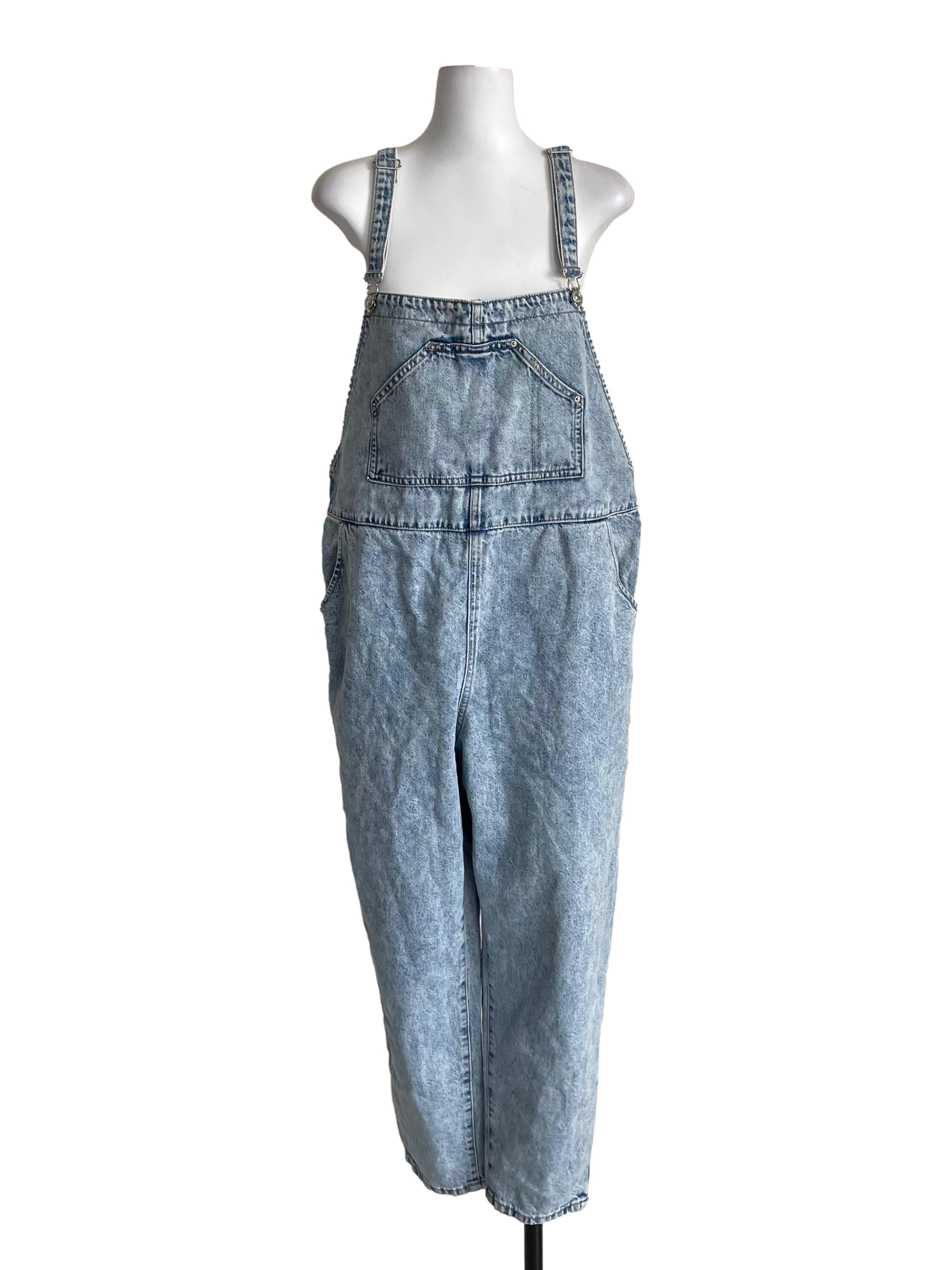 Blue Washed Denim Overalls