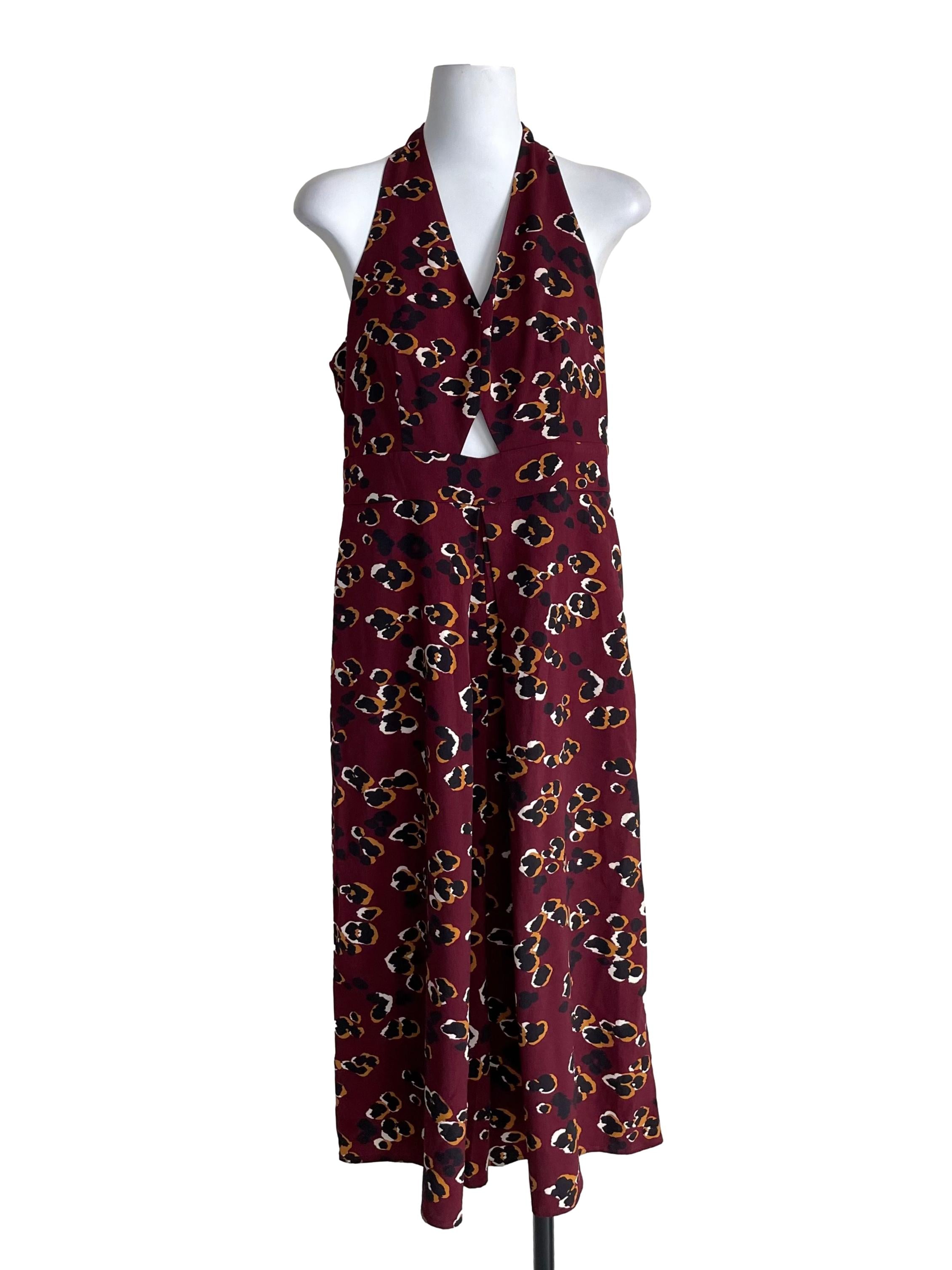 Garnet Floral Halter Neck Jumpsuit