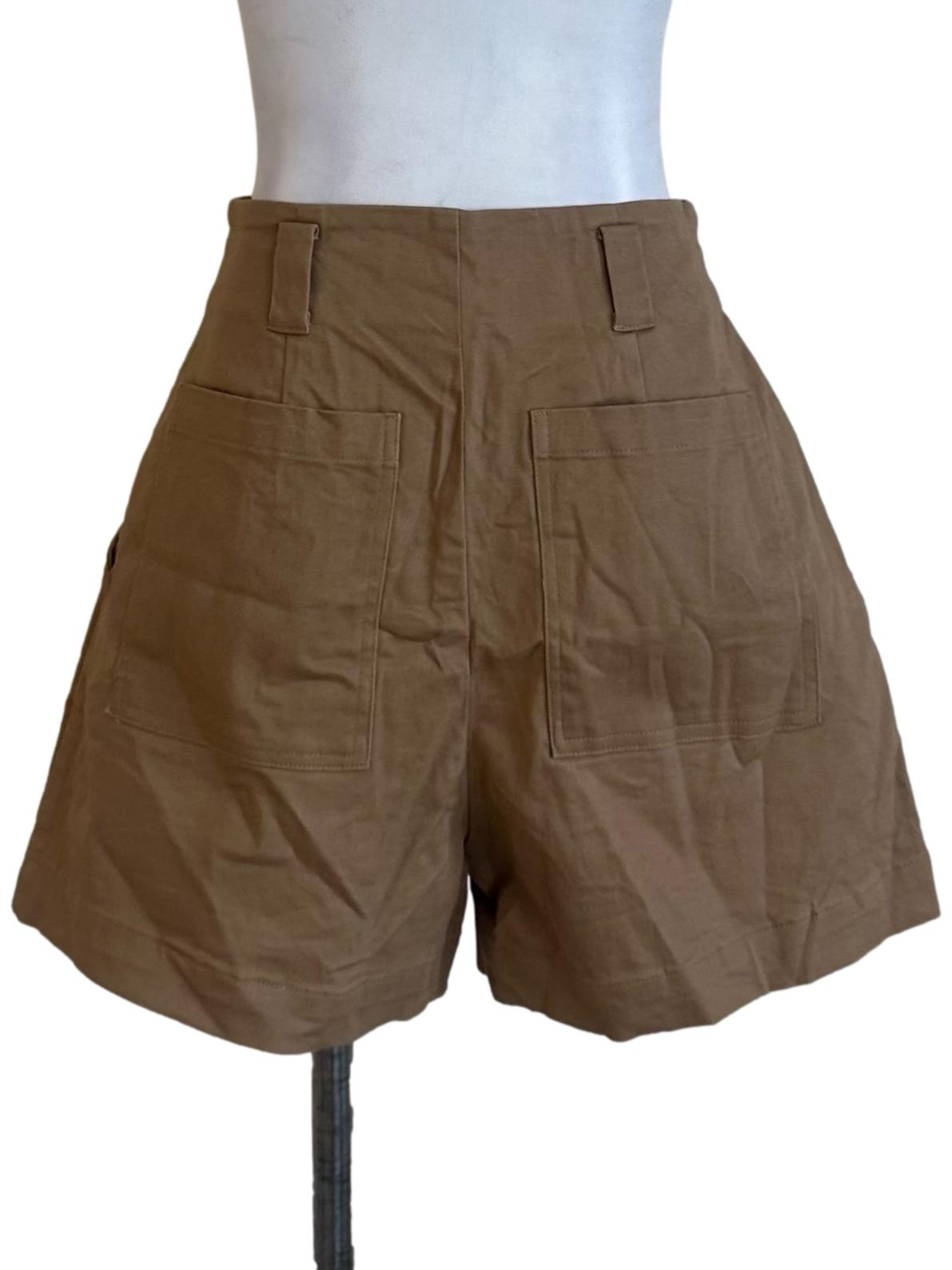 Latte Brown Zipped Shorts