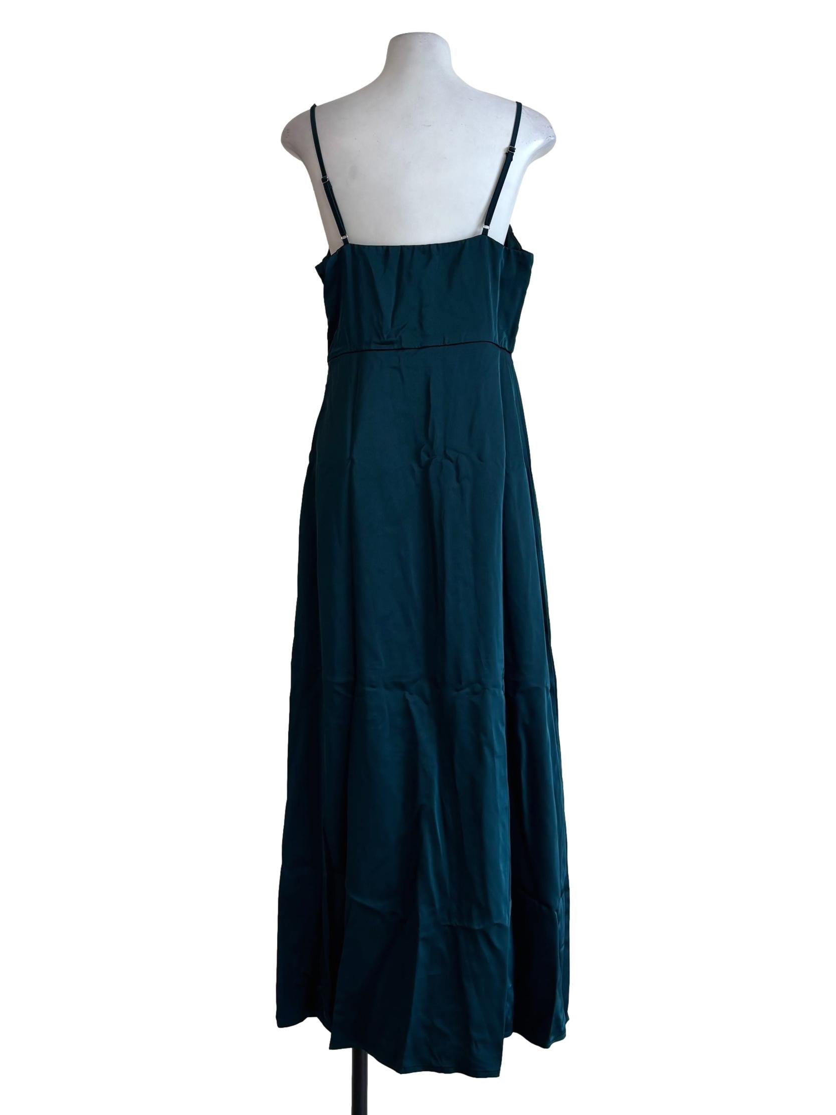 Dark Teal Spaghetti Strap Slip Dress