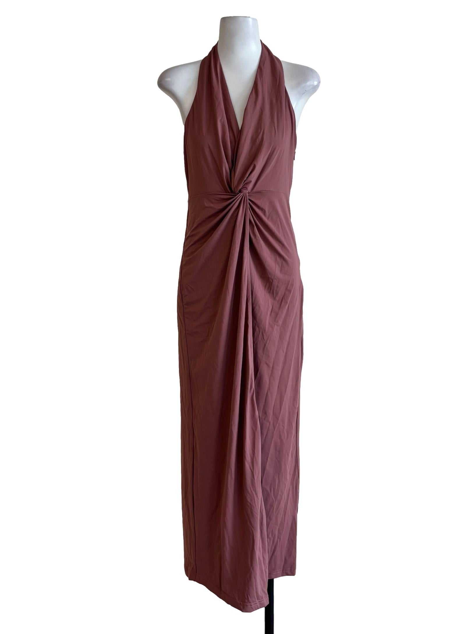 Dusty Pink Halter Bodycon Dress