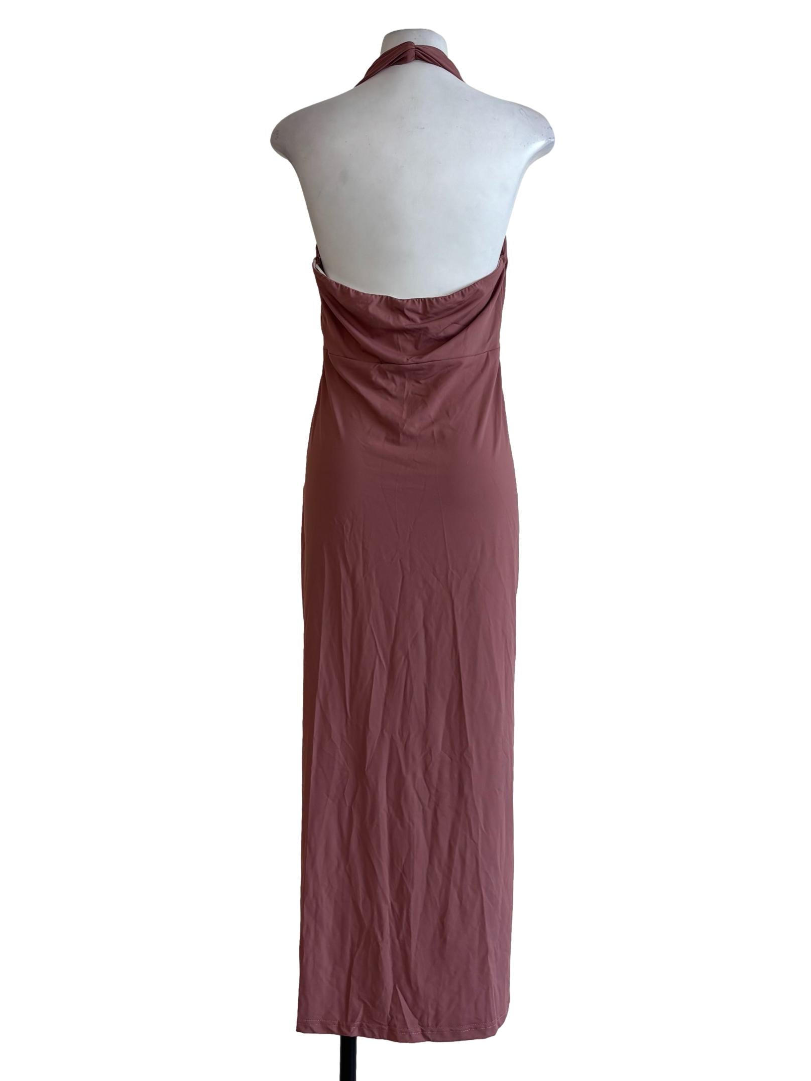Dusty Pink Halter Bodycon Dress