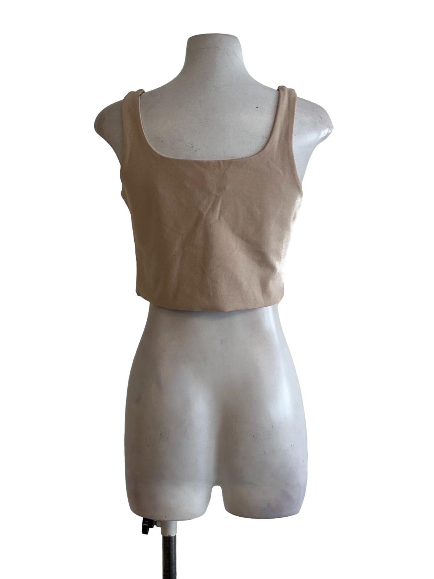 Beige Scoop Neck Top