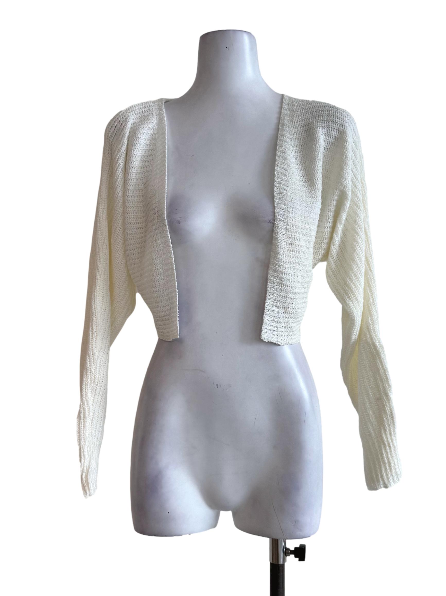 Pale Cream Knitted Long Sleeve Cardigan