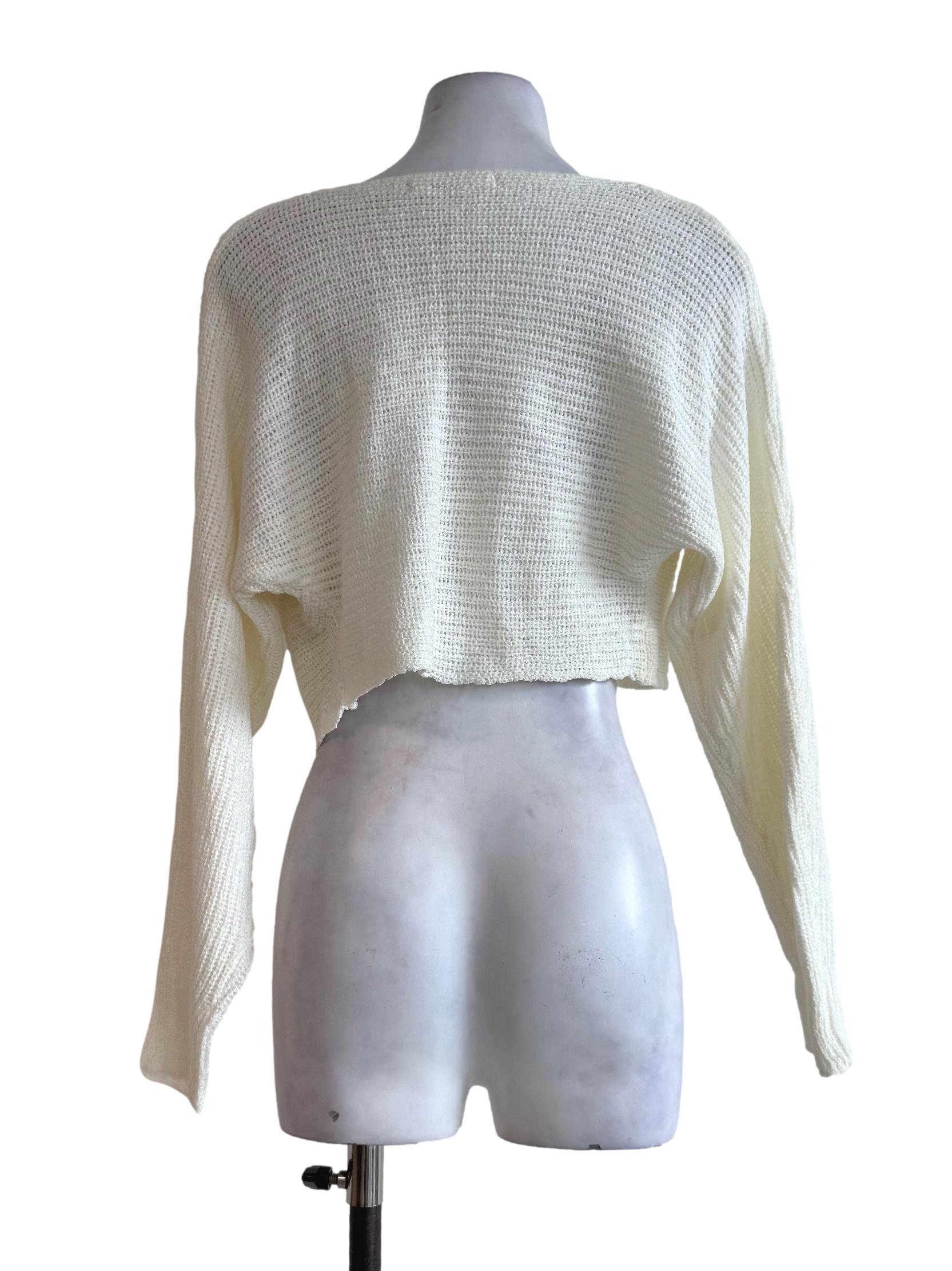 Pale Cream Knitted Long Sleeve Cardigan