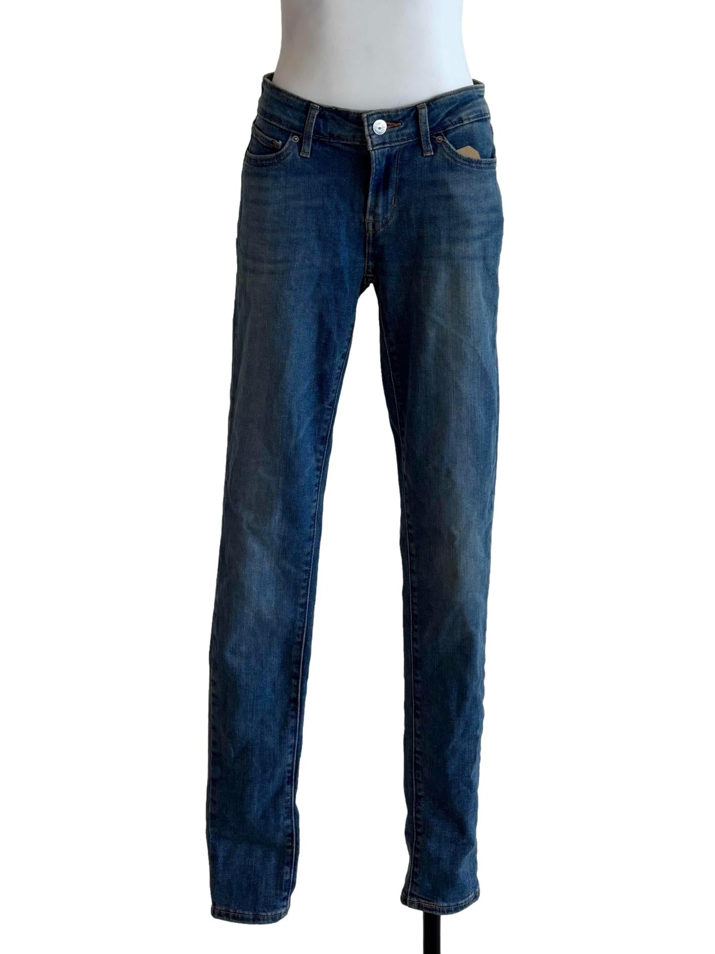 Blue Denim Low-Waisted Skinny Jeans