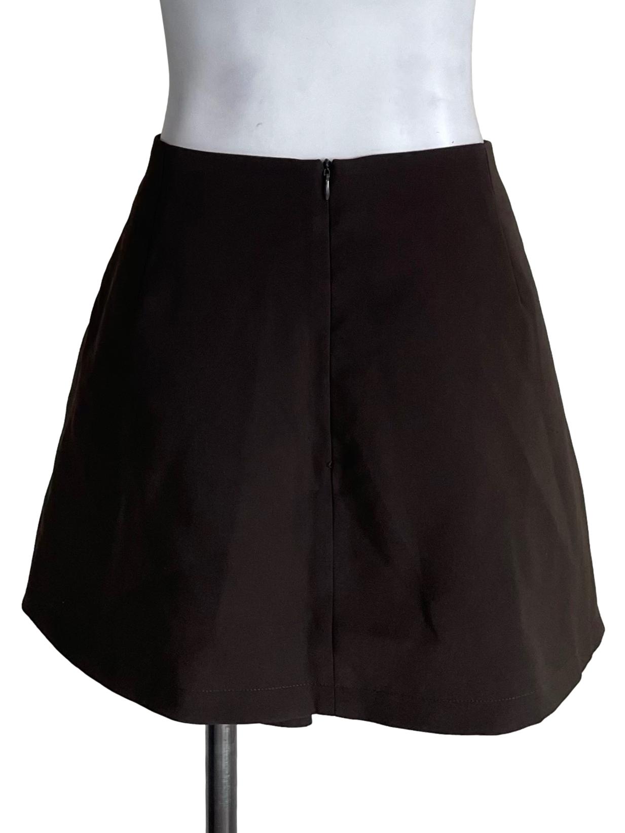 Ash Wood Wrap Mini Skirt