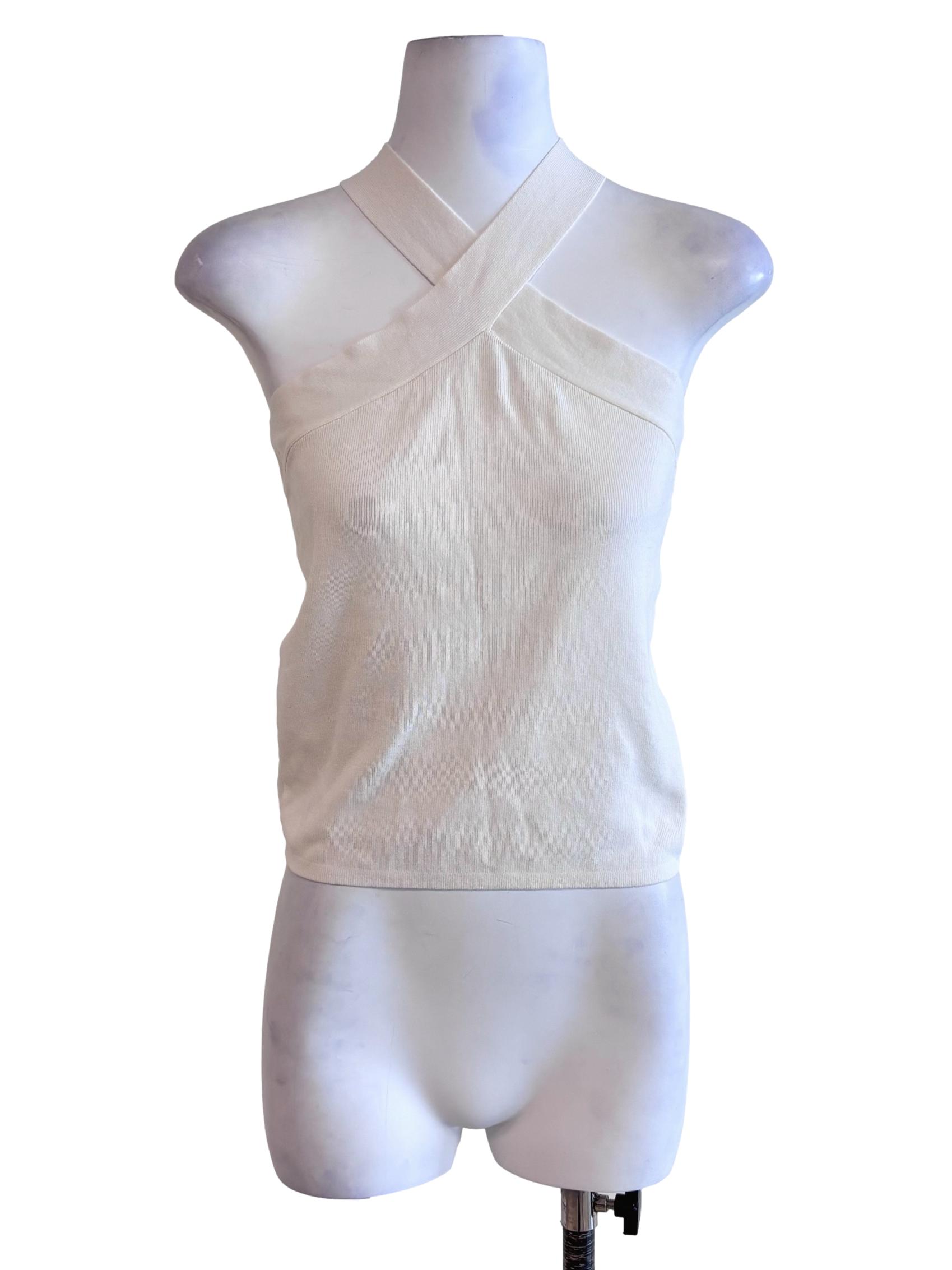 Eggshell White Twist-Front Top