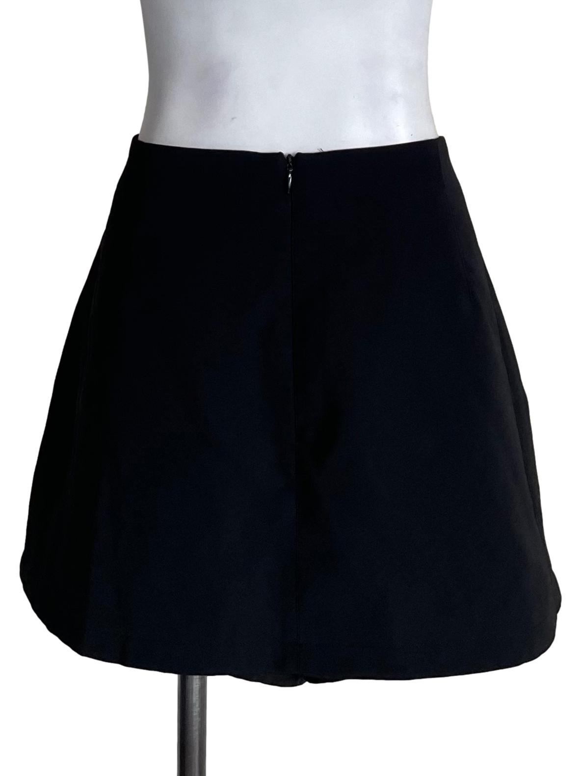 Black Wrap Mini Skirt