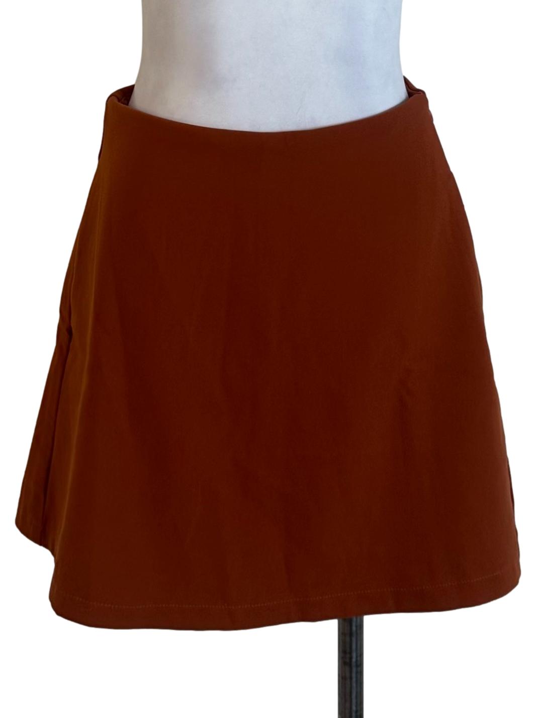 Brick Orange Plain Skorts