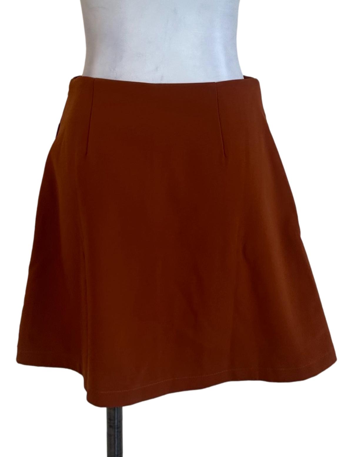 Brick Orange Plain Skorts