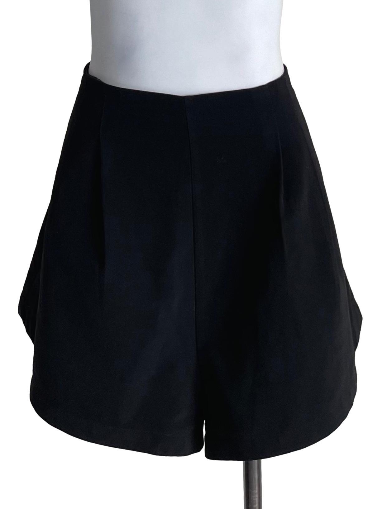 Black Pleated Shorts