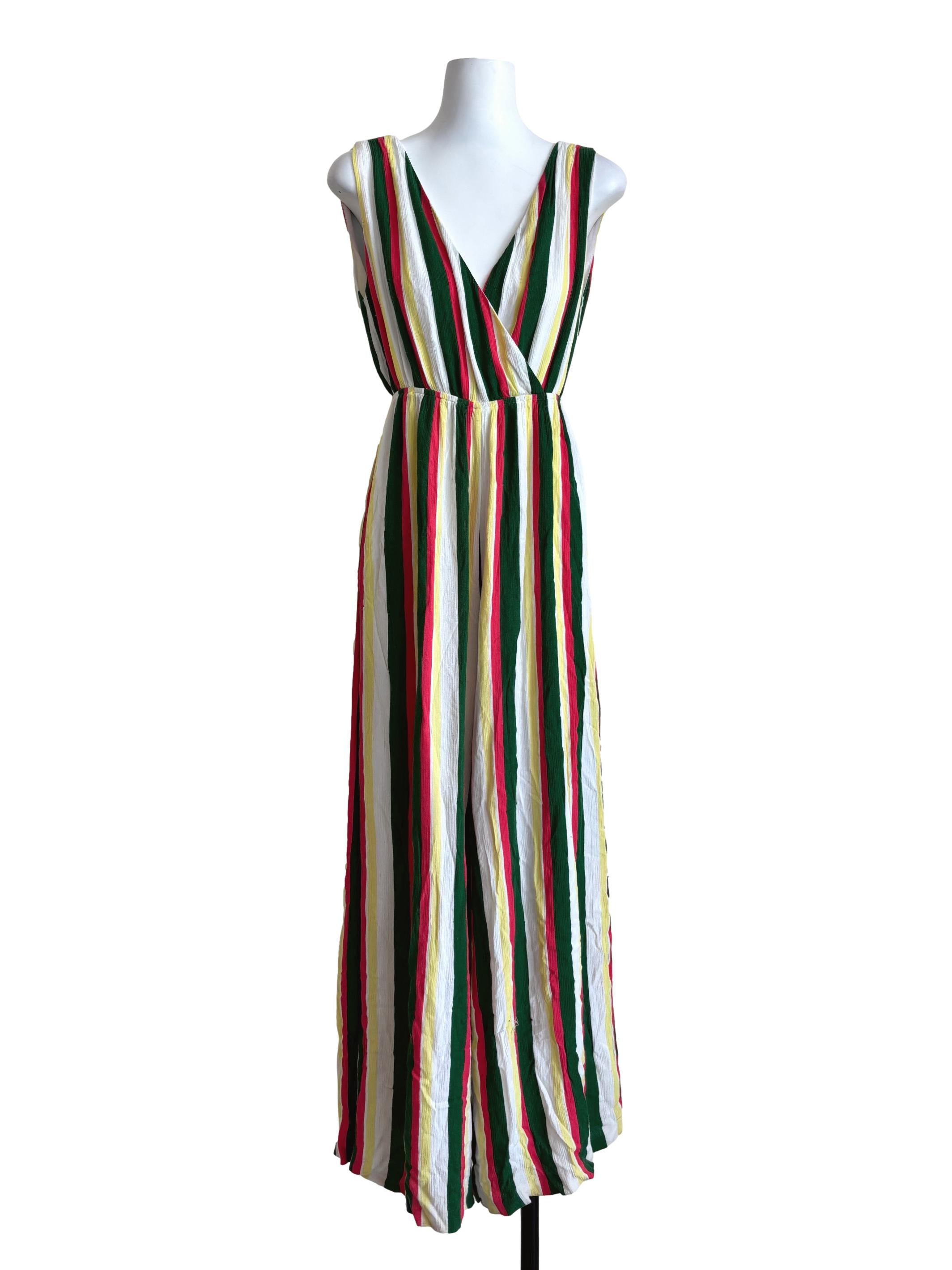 Multicolour Stripe Sleeveless Jumpsuit