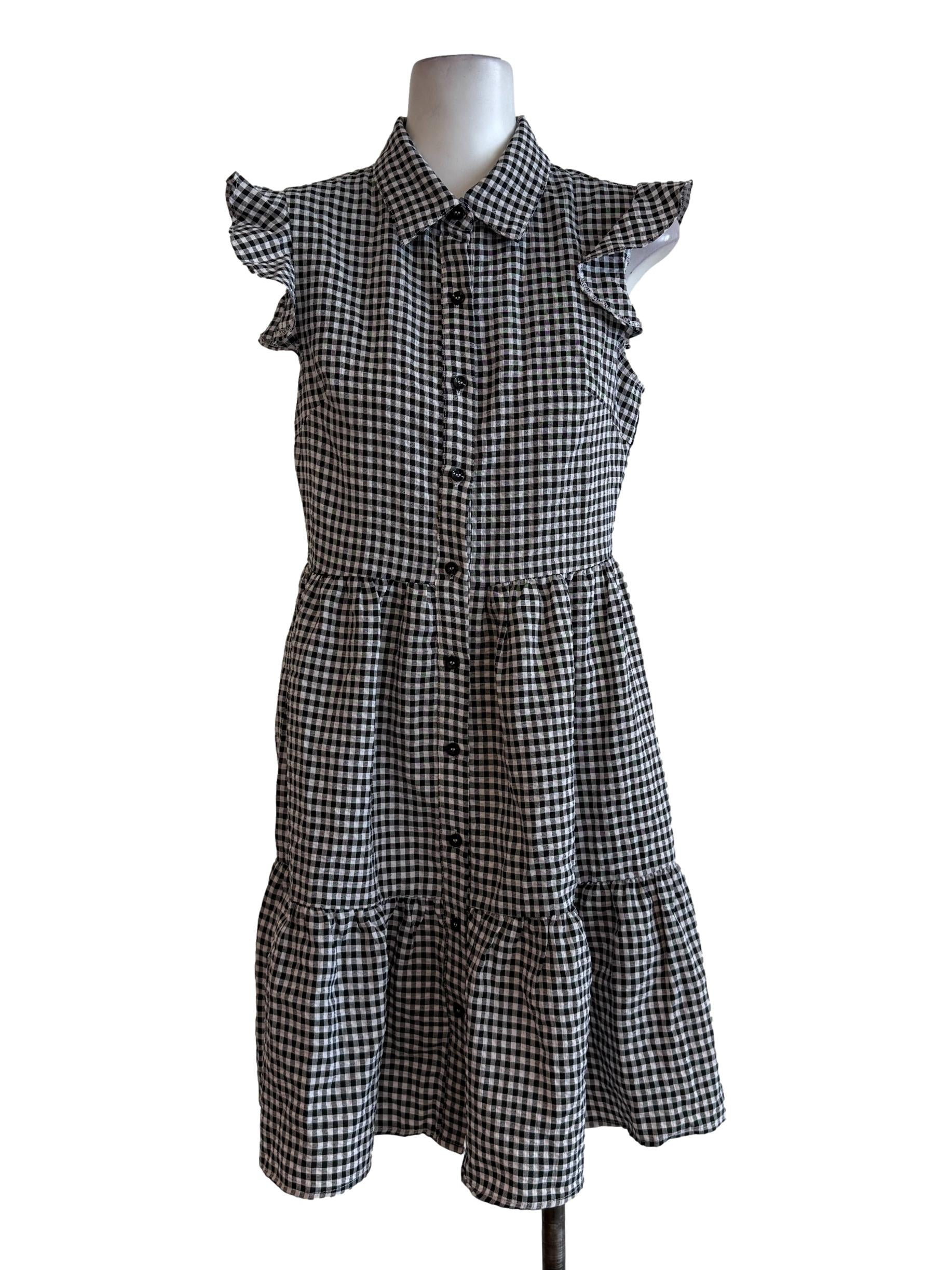 Black Plaid Tunic Dress