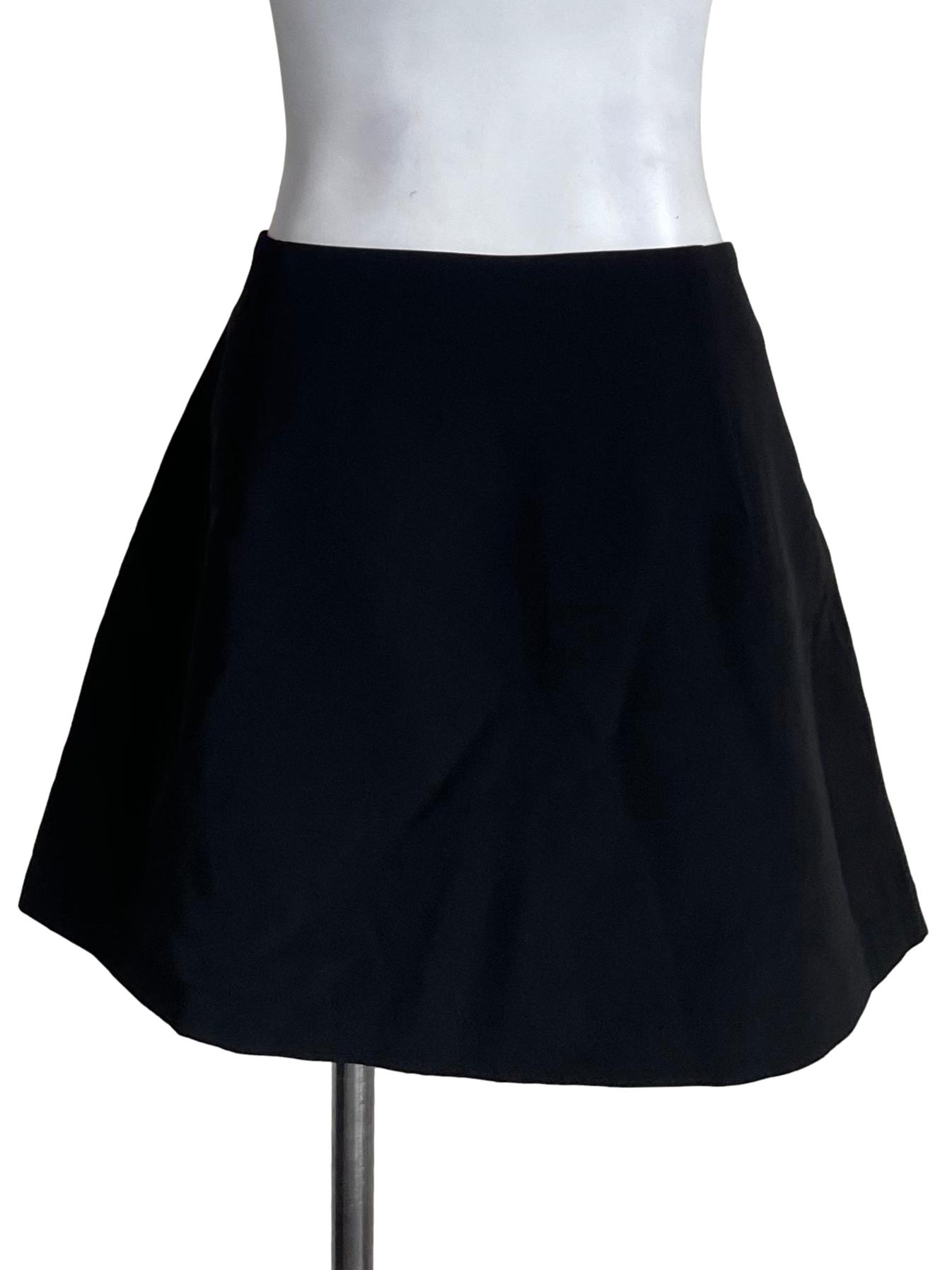 Black Overlay Mini Skirt