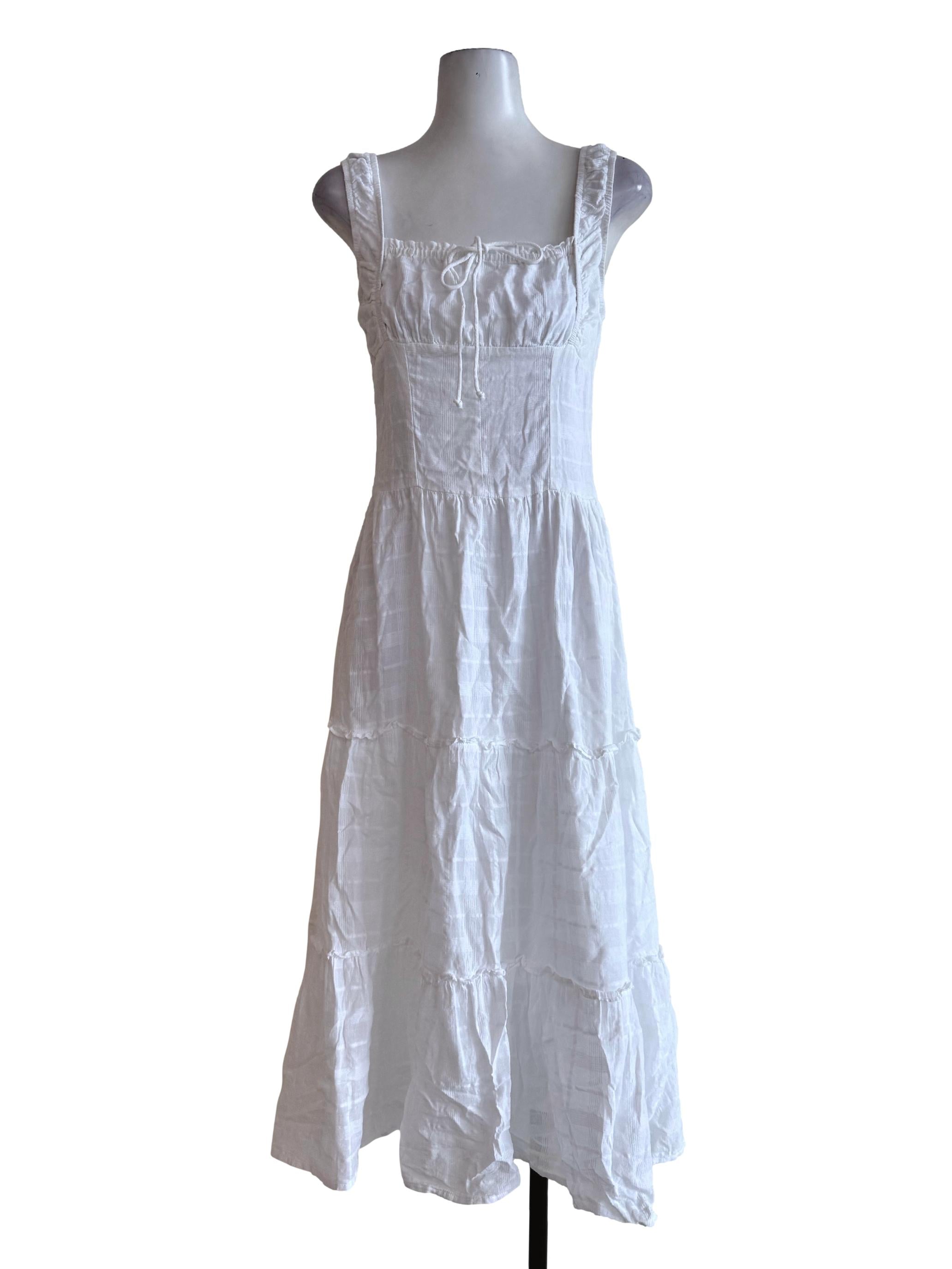 Off White Sleeveless Boho Dress