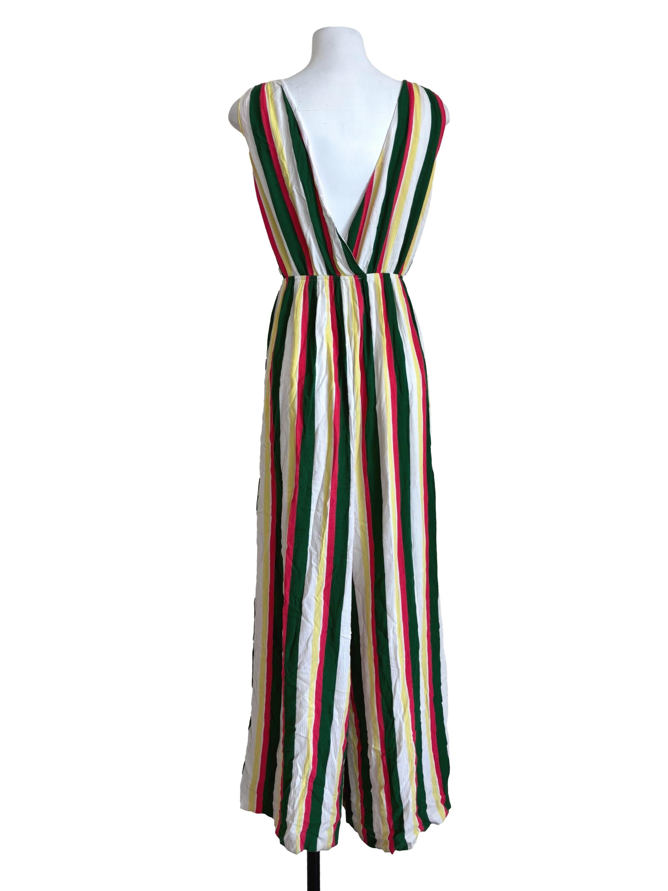 Multicolour Stripe Sleeveless Jumpsuit