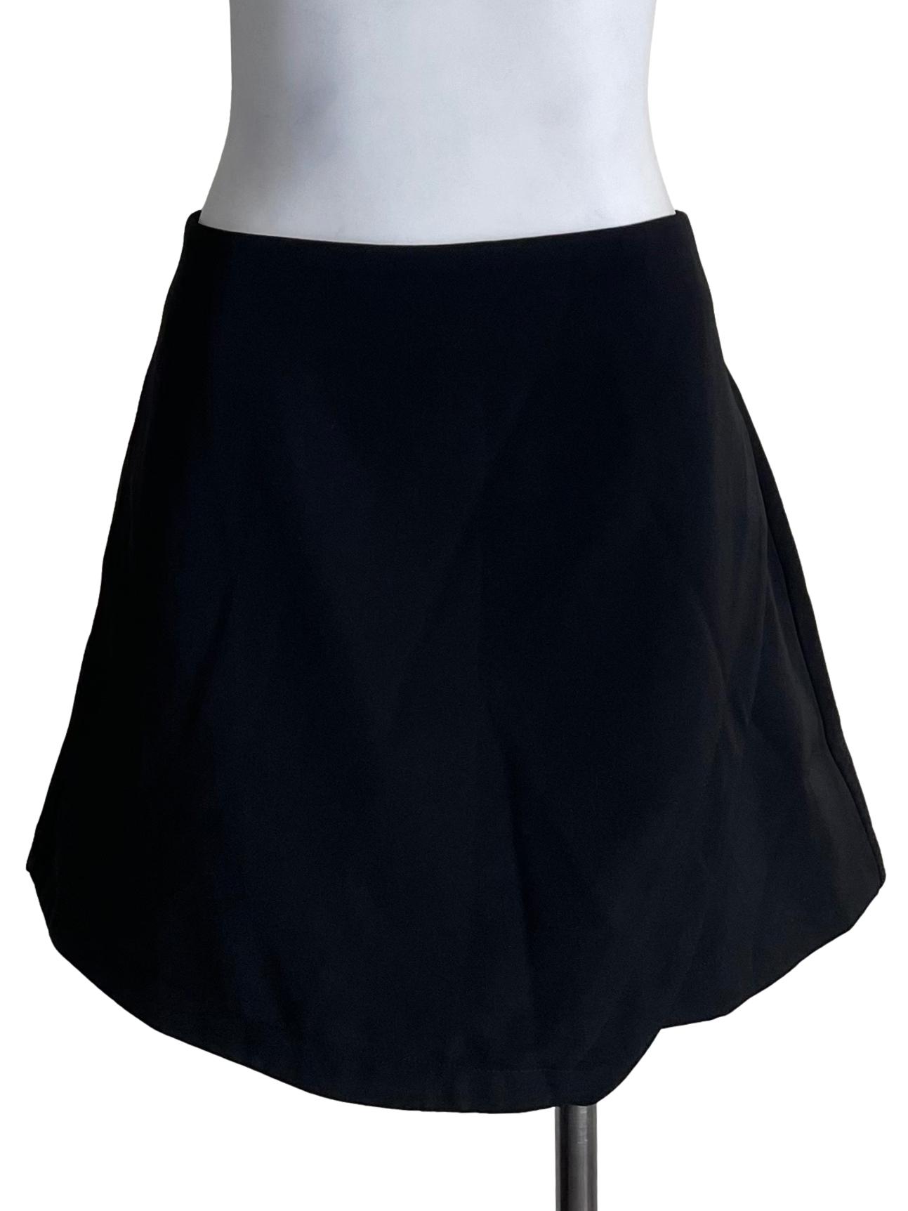 Black Overlay Mini Skirt