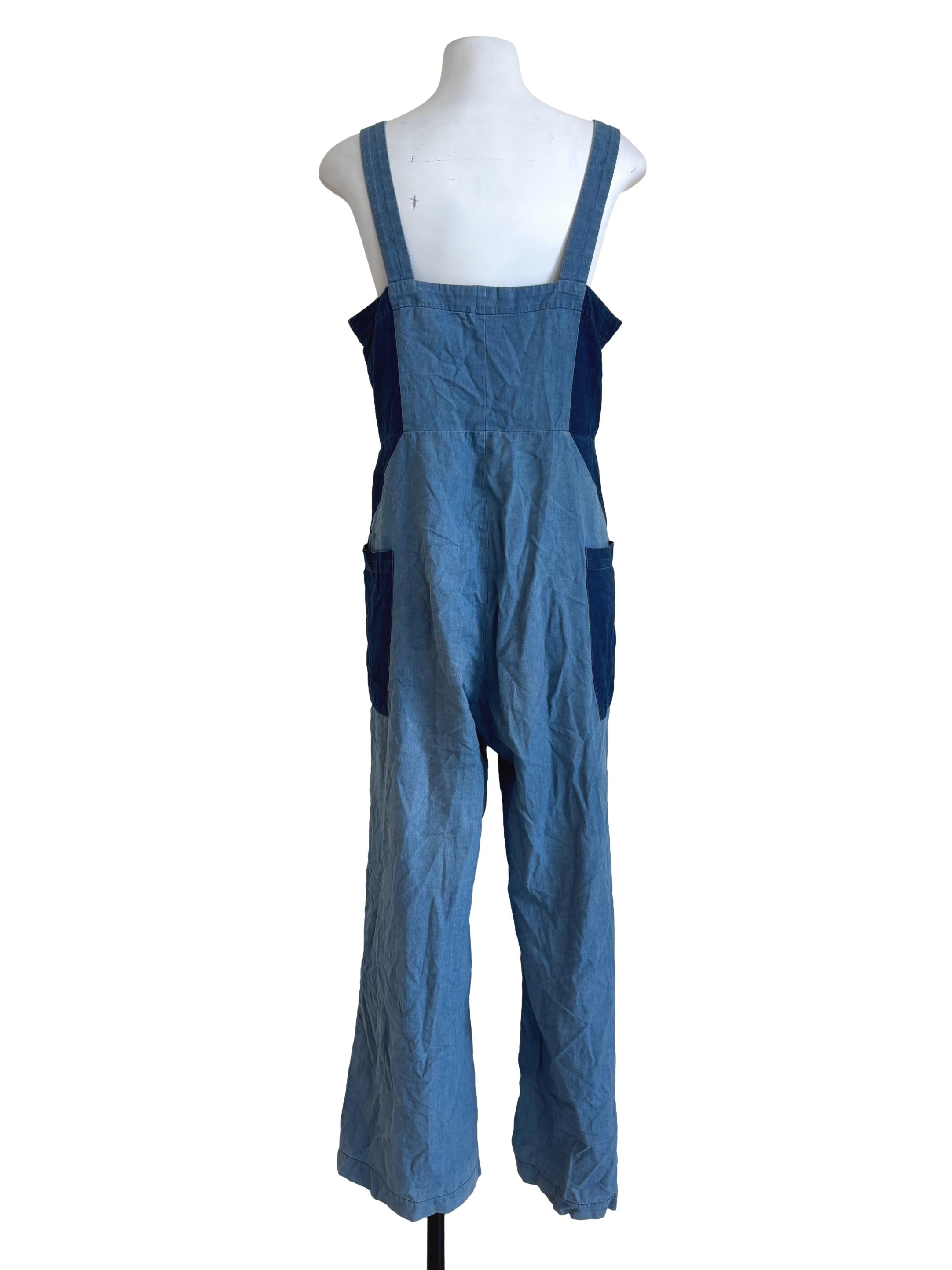 Denim Blue Two Tone Jumpsuit