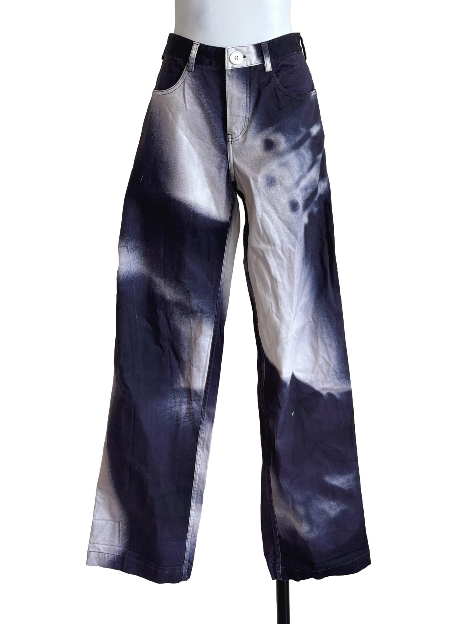 Ocean Blue Tie Dye Straight Jeans